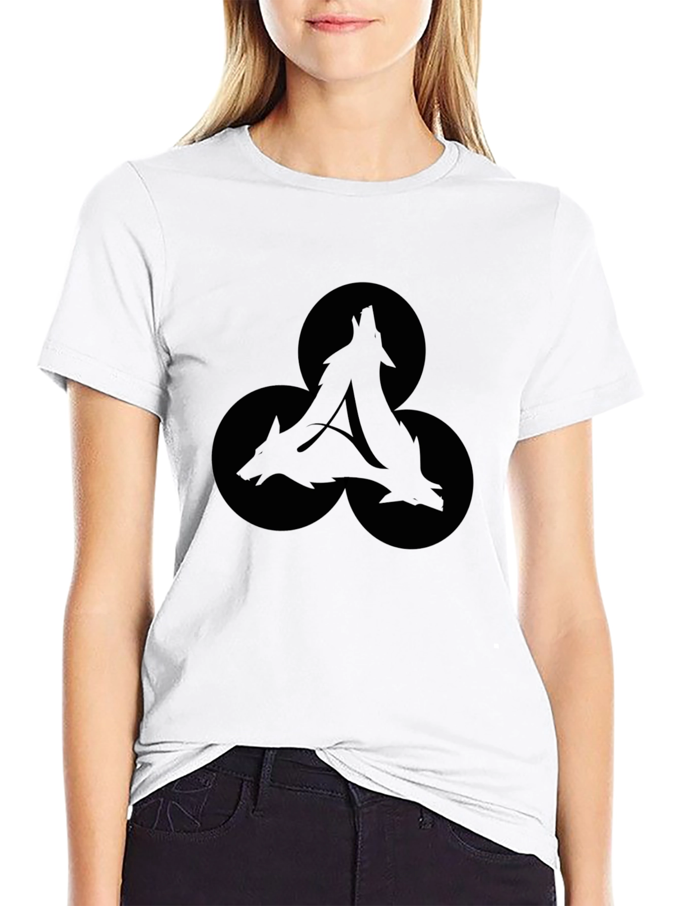 Mens Black Wolf Trio Graphic Tee