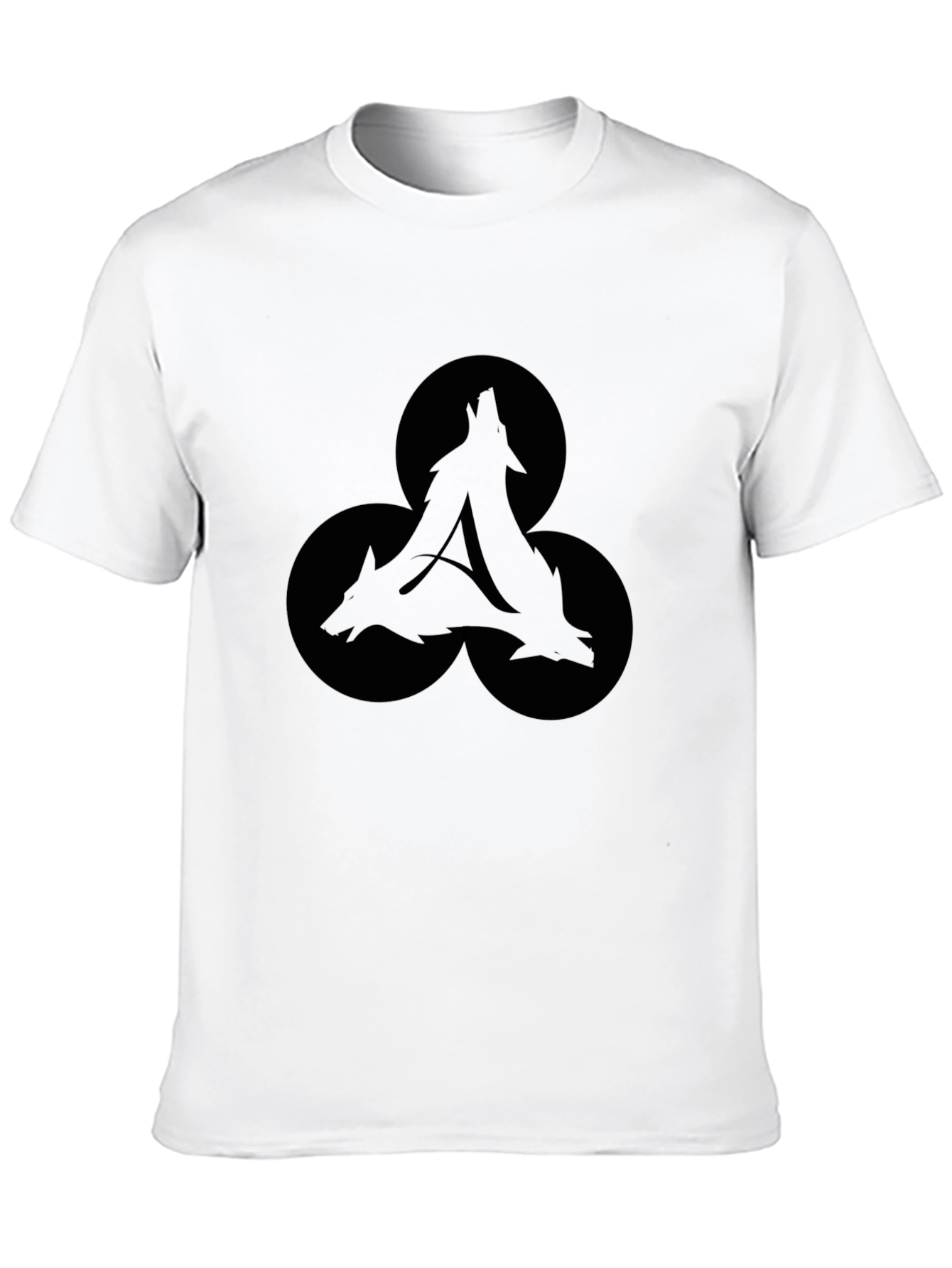 Mens Black Wolf Trio Graphic Tee