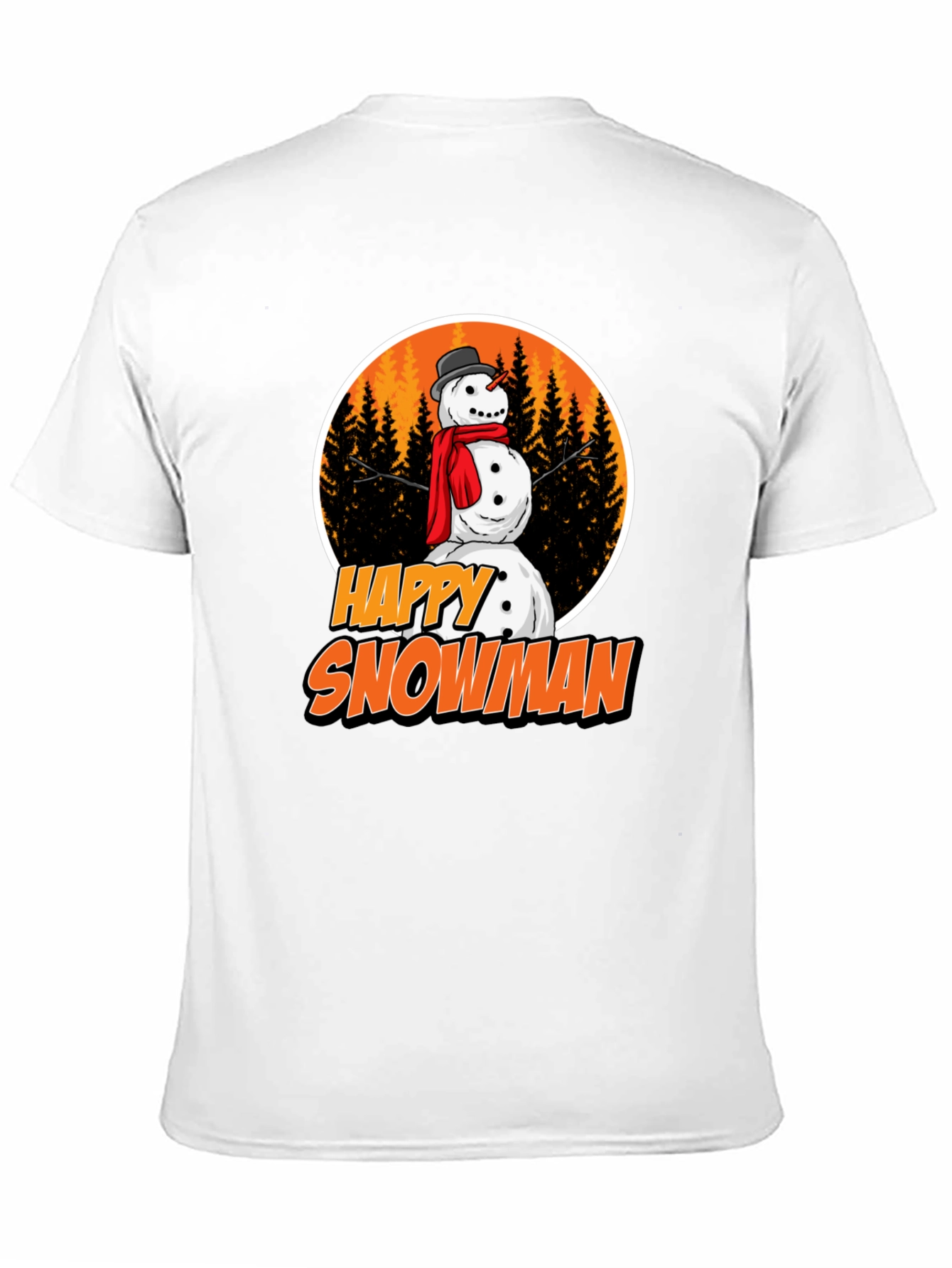 Happy Snowman Graphic Tee - Festive Winter Apparel
