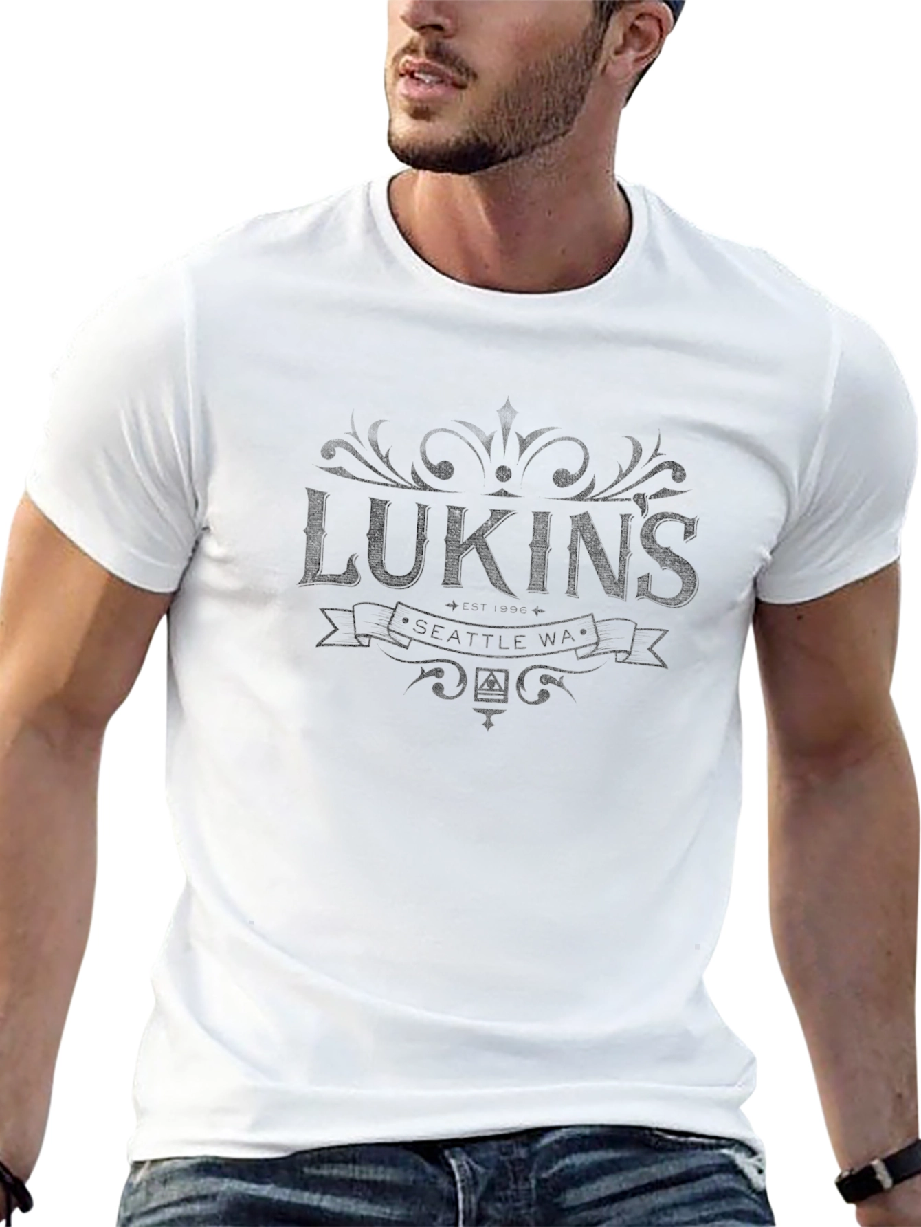 Lukins Seattle WA Graphic T-Shirt - Black