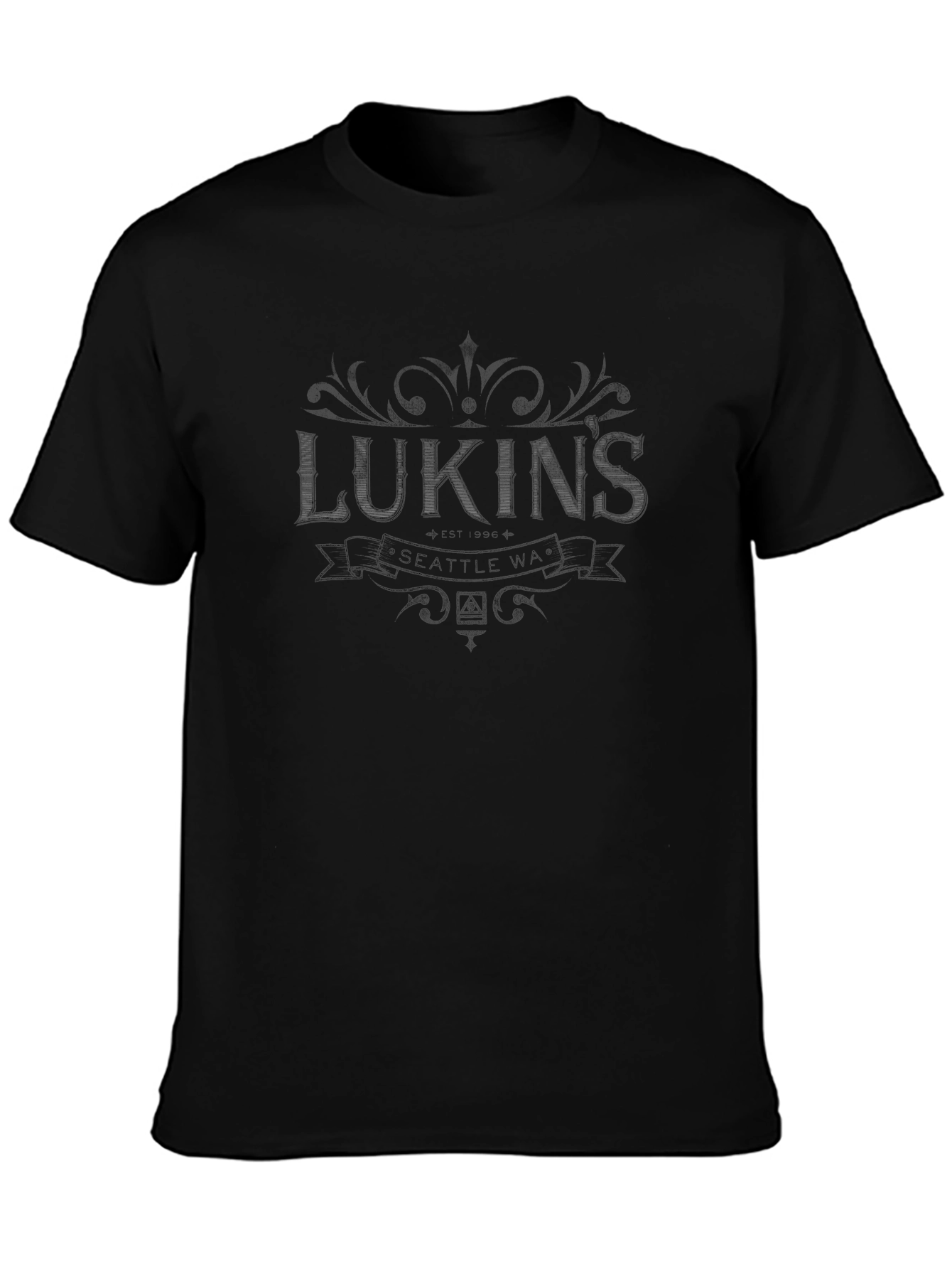 Lukins Seattle WA Graphic T-Shirt - Black