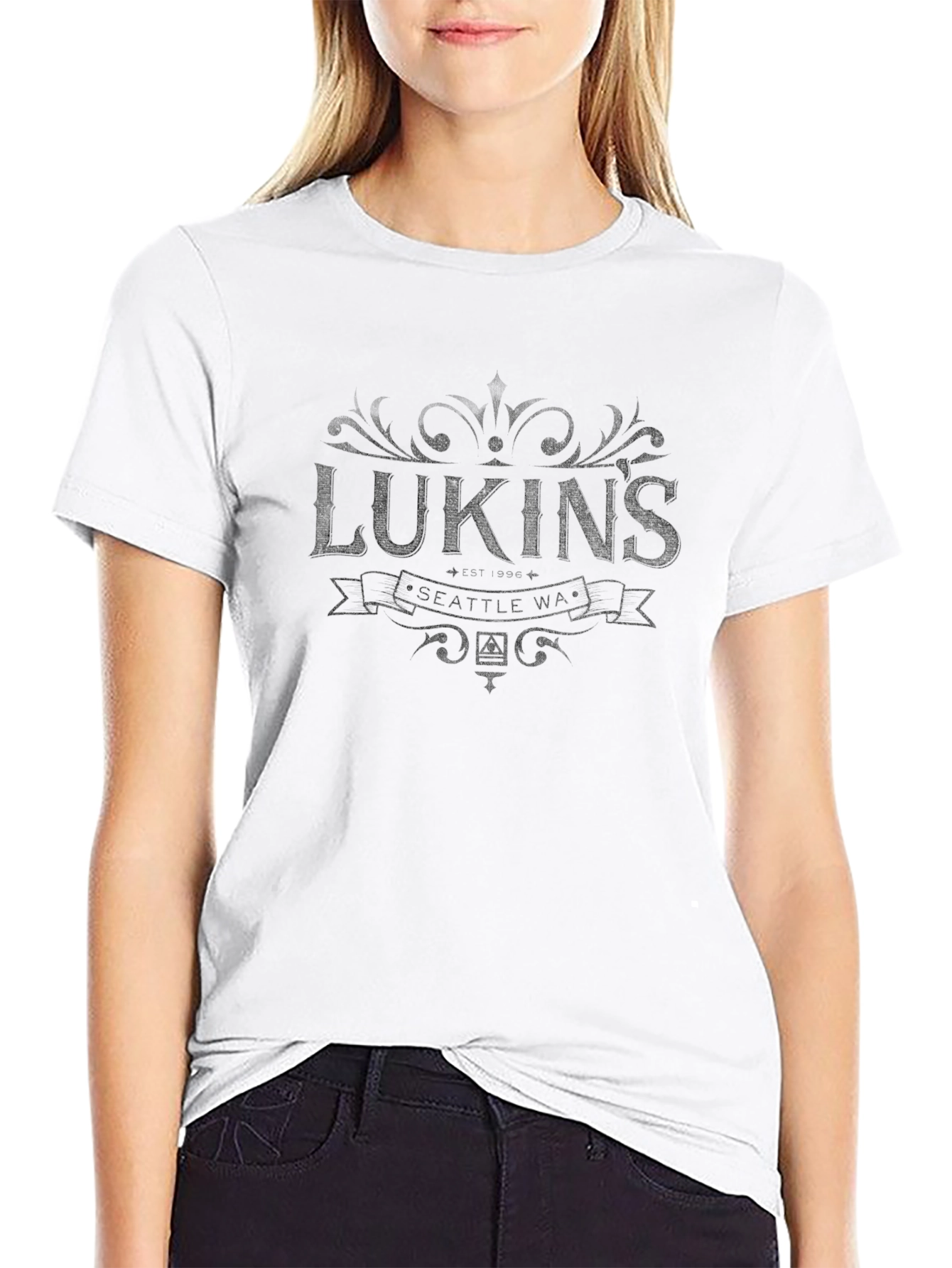 Lukins Seattle WA Graphic T-Shirt - Black