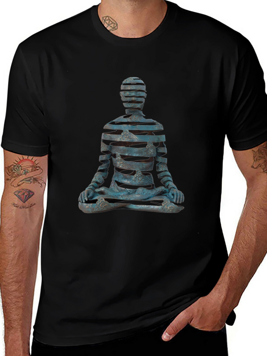 Abstract Meditating Figure Graphic T-Shirt