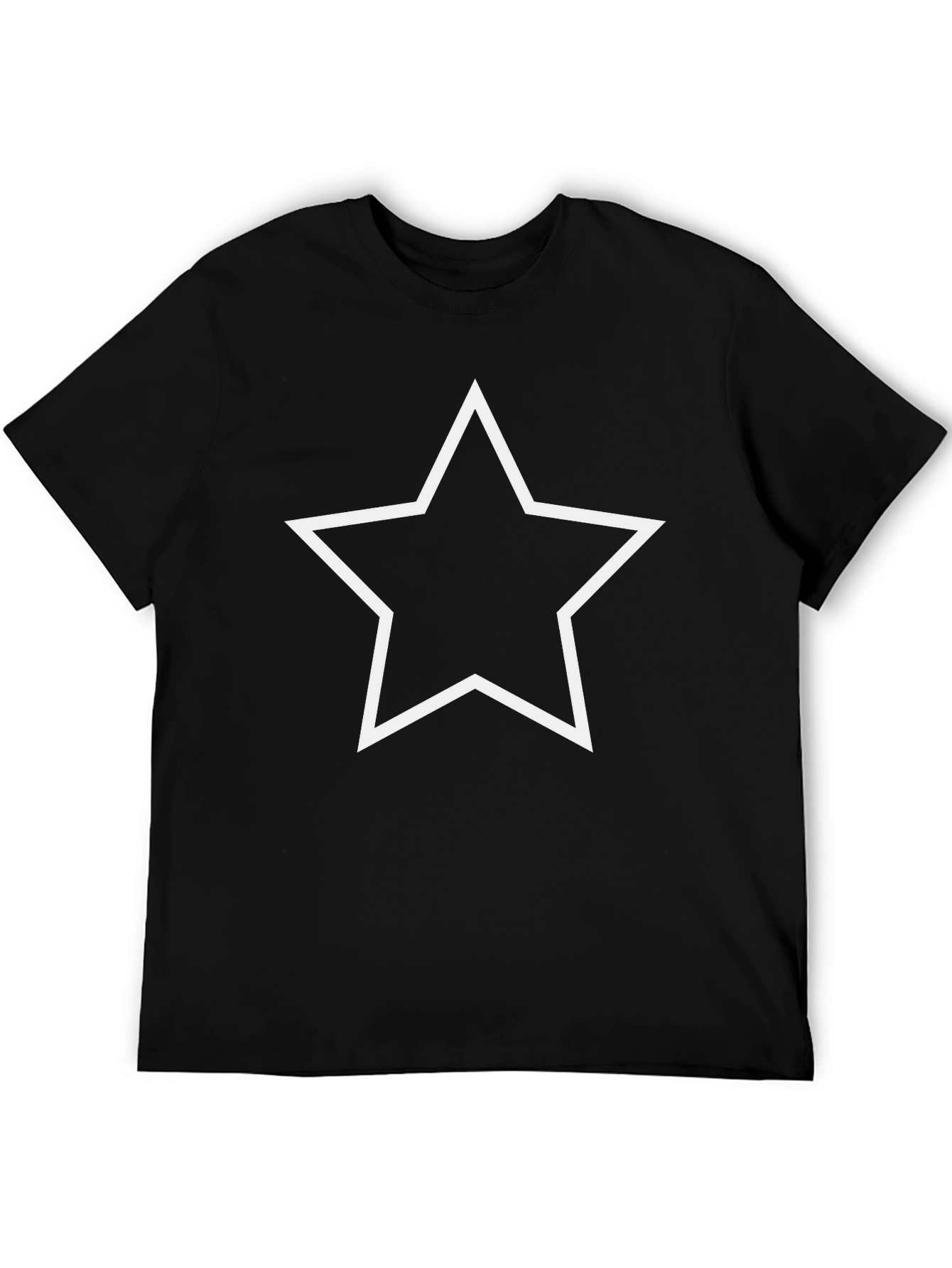 Classic Black Tee with White Star Graphic