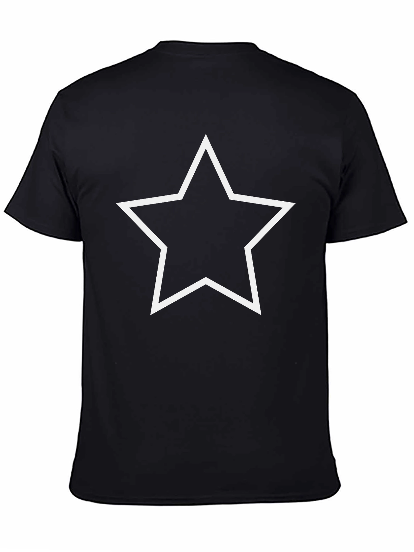 Classic Black Tee with White Star Graphic