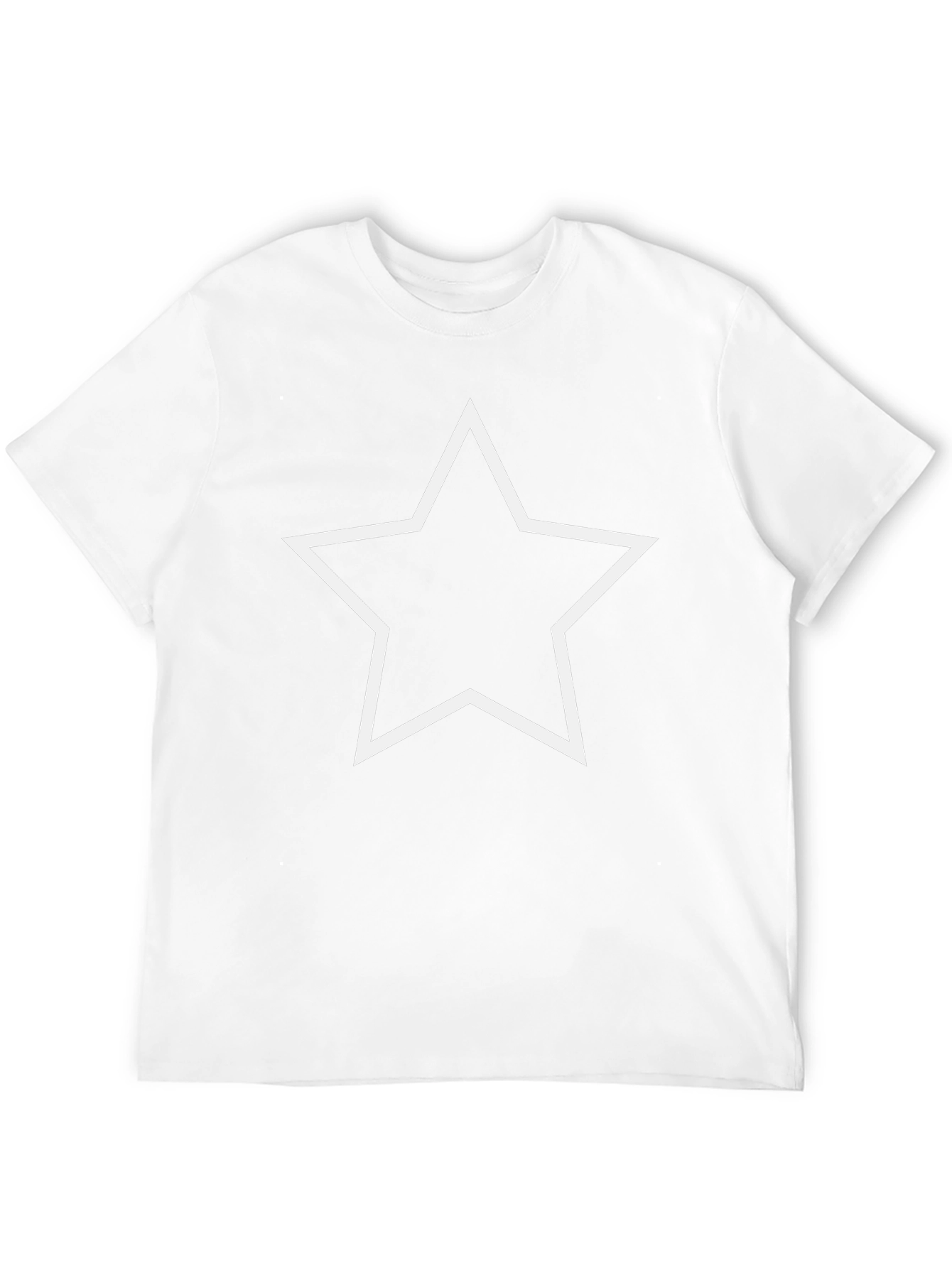 Classic Black Tee with White Star Graphic