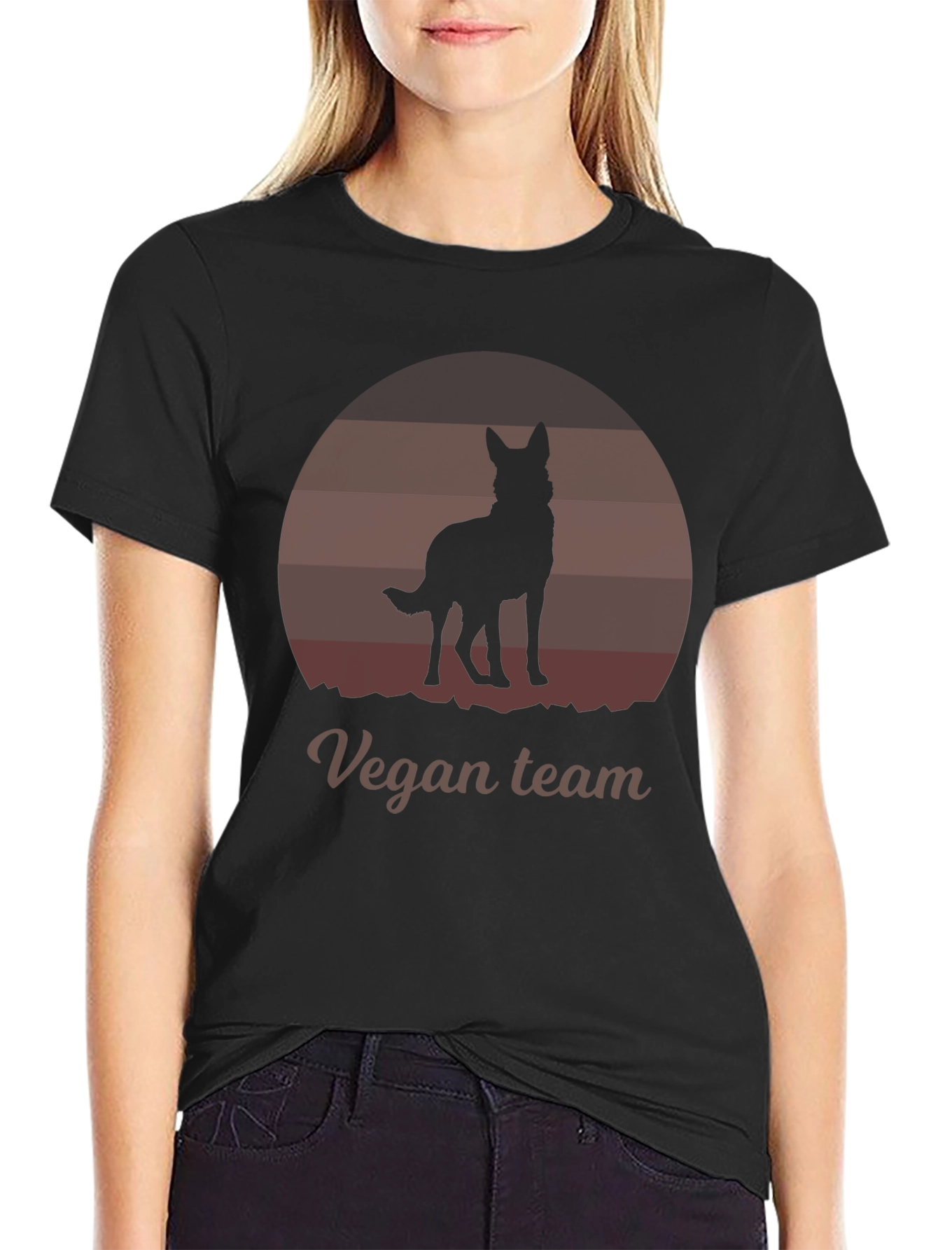 Vegan Team Dog Silhouette Graphic Tee - Unisex