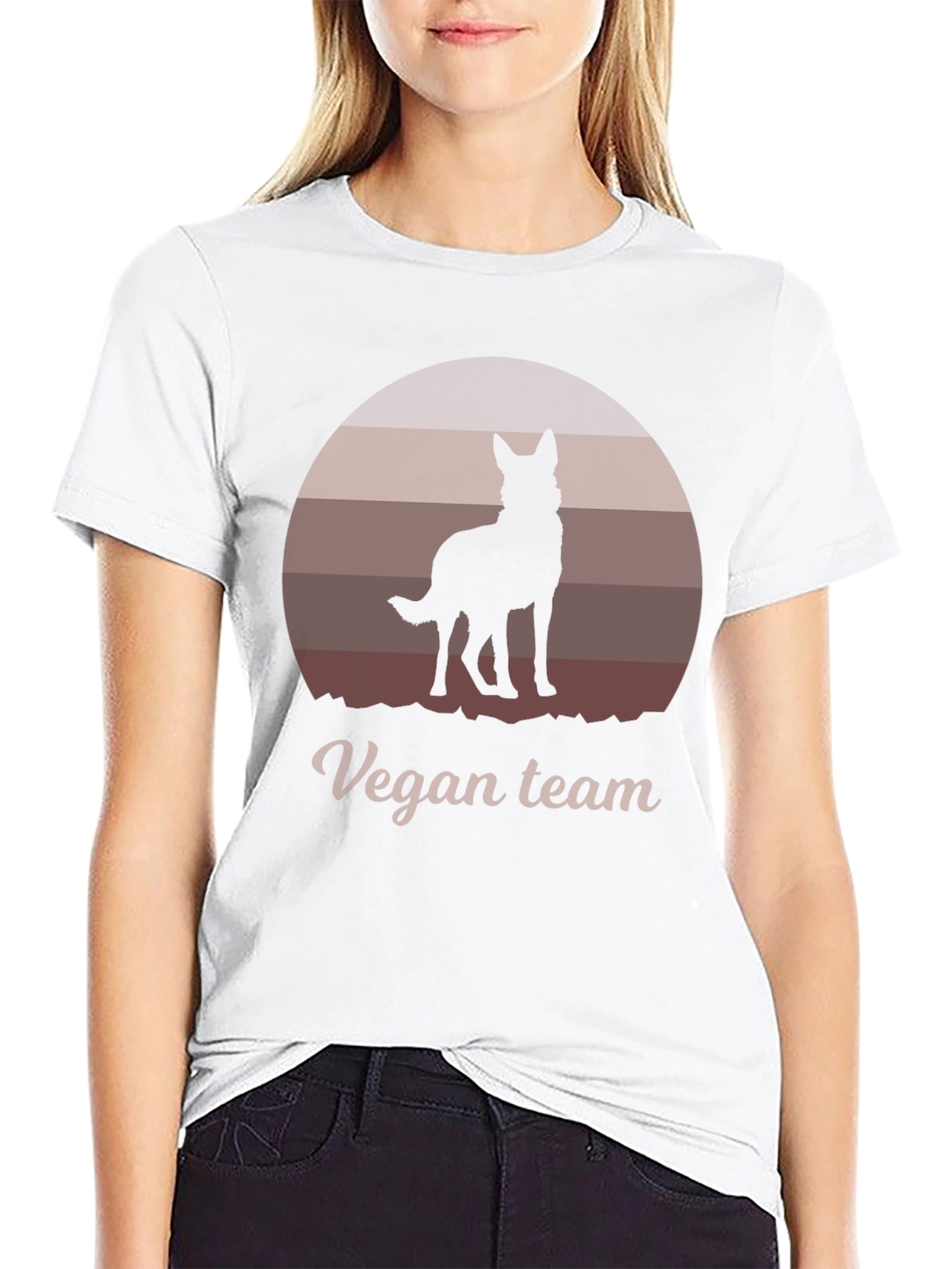 Vegan Team Dog Silhouette Graphic Tee - Unisex