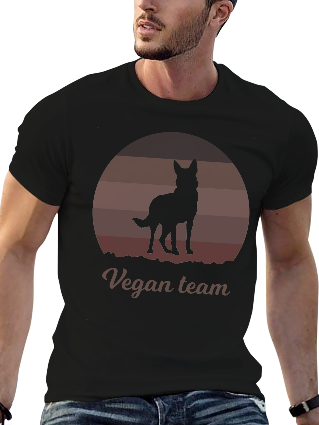 Vegan Team Dog Silhouette Graphic Tee - Unisex