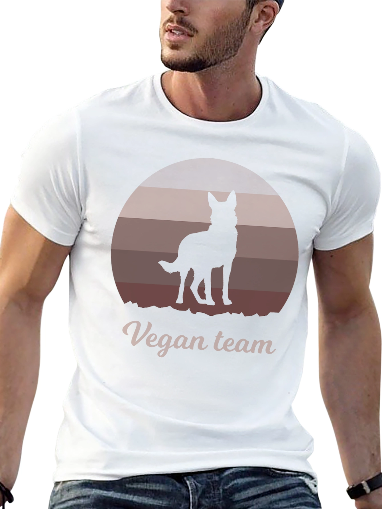 Vegan Team Dog Silhouette Graphic Tee - Unisex