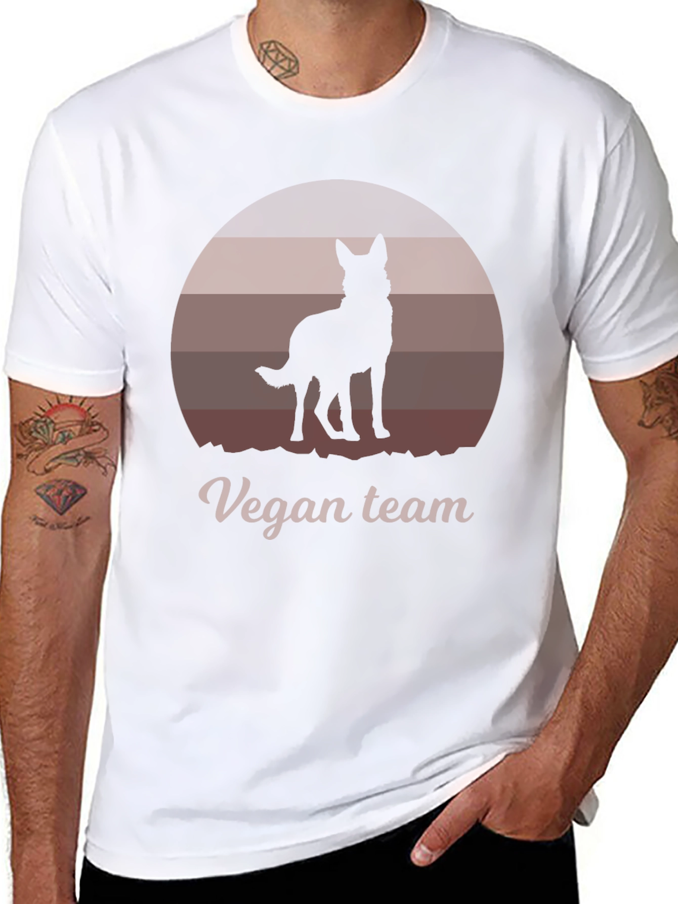 Vegan Team Dog Silhouette Graphic Tee - Unisex