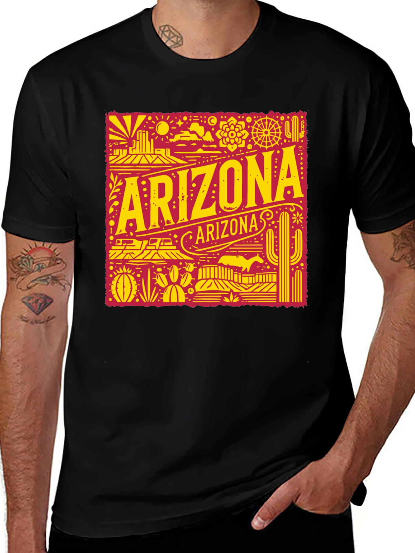 Arizona Graphic Tee - Retro Desert State Souvenir Shirt