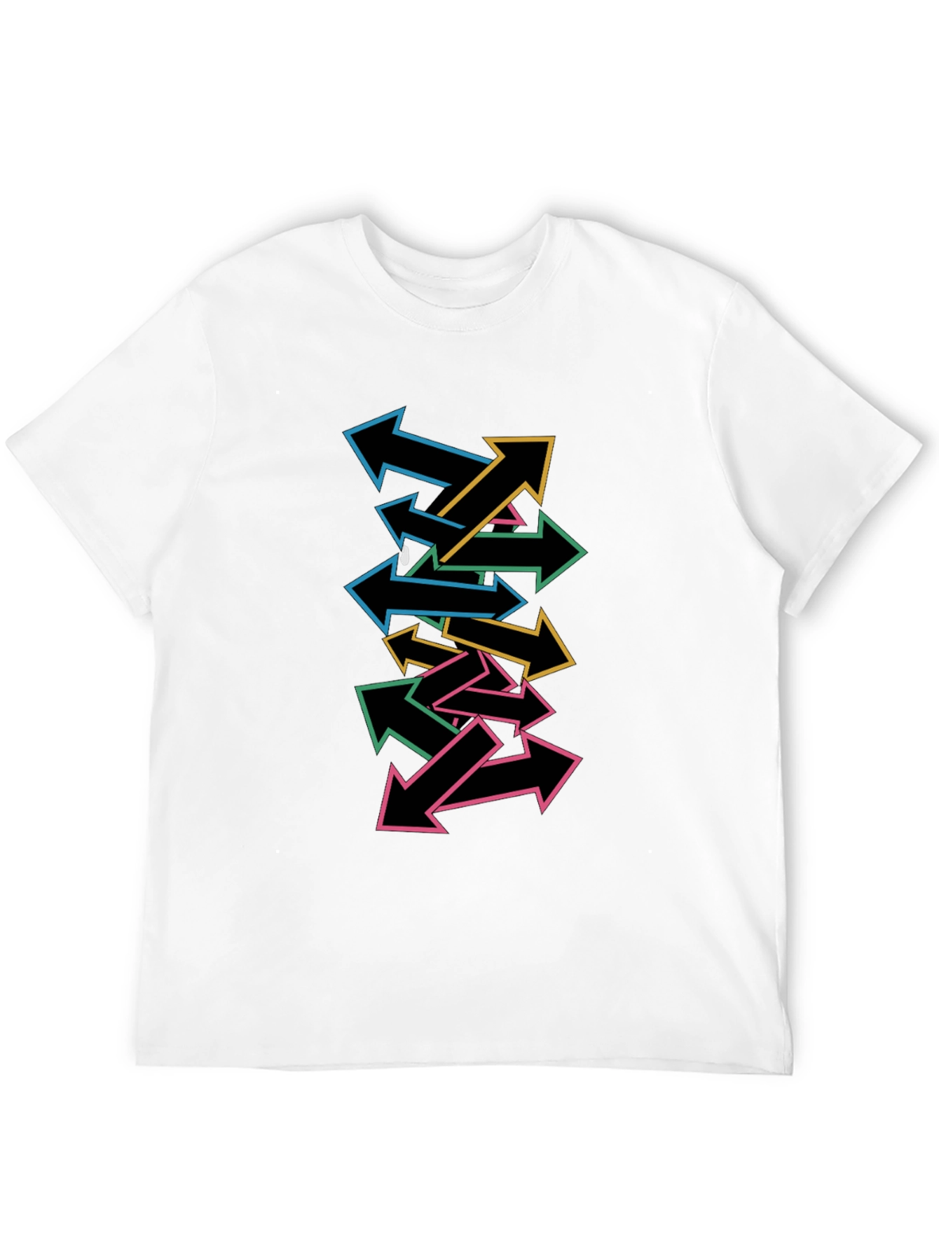 Arrow Stack Graphic Tee - Casual Cool Black T-Shirt