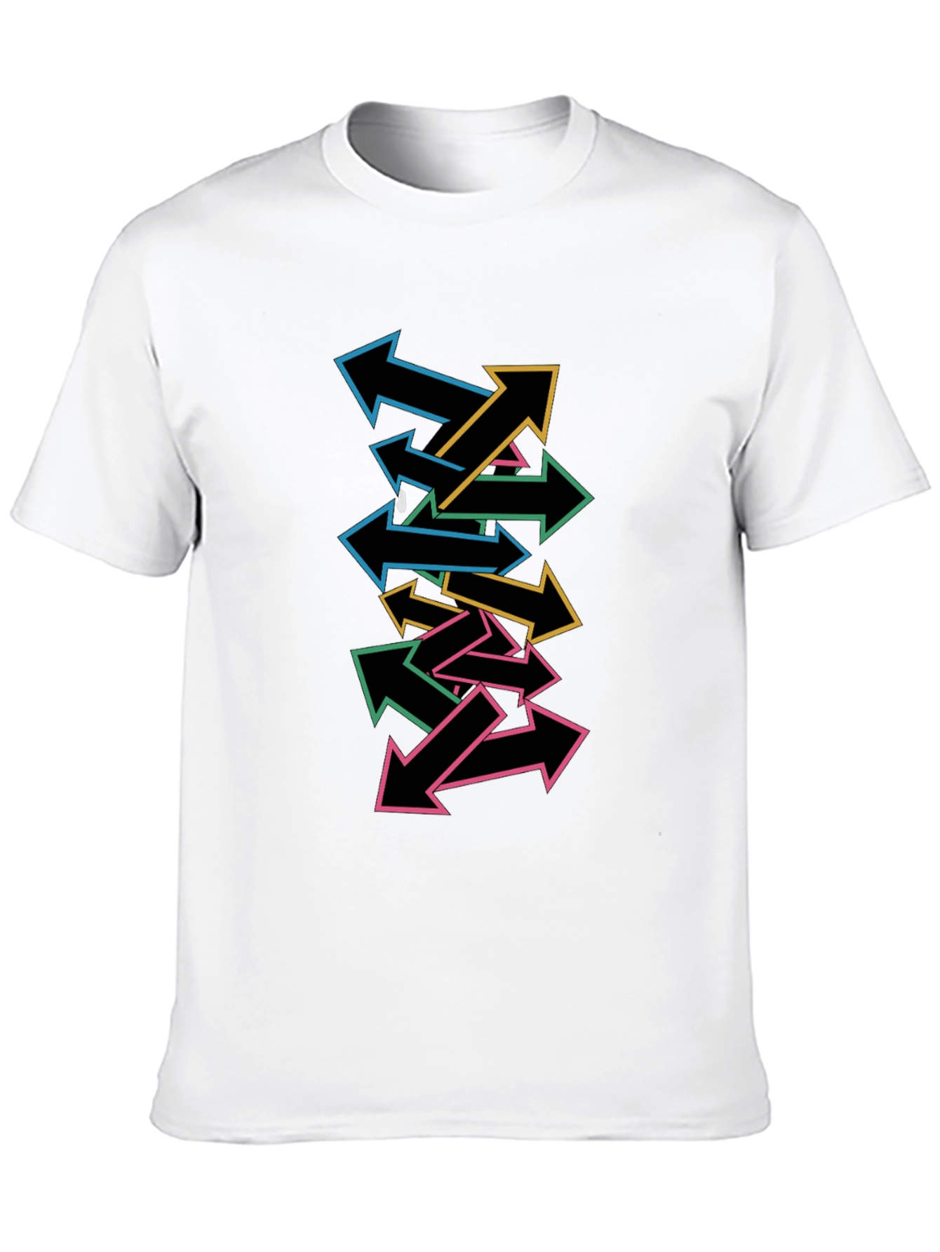 Arrow Stack Graphic Tee - Casual Cool Black T-Shirt