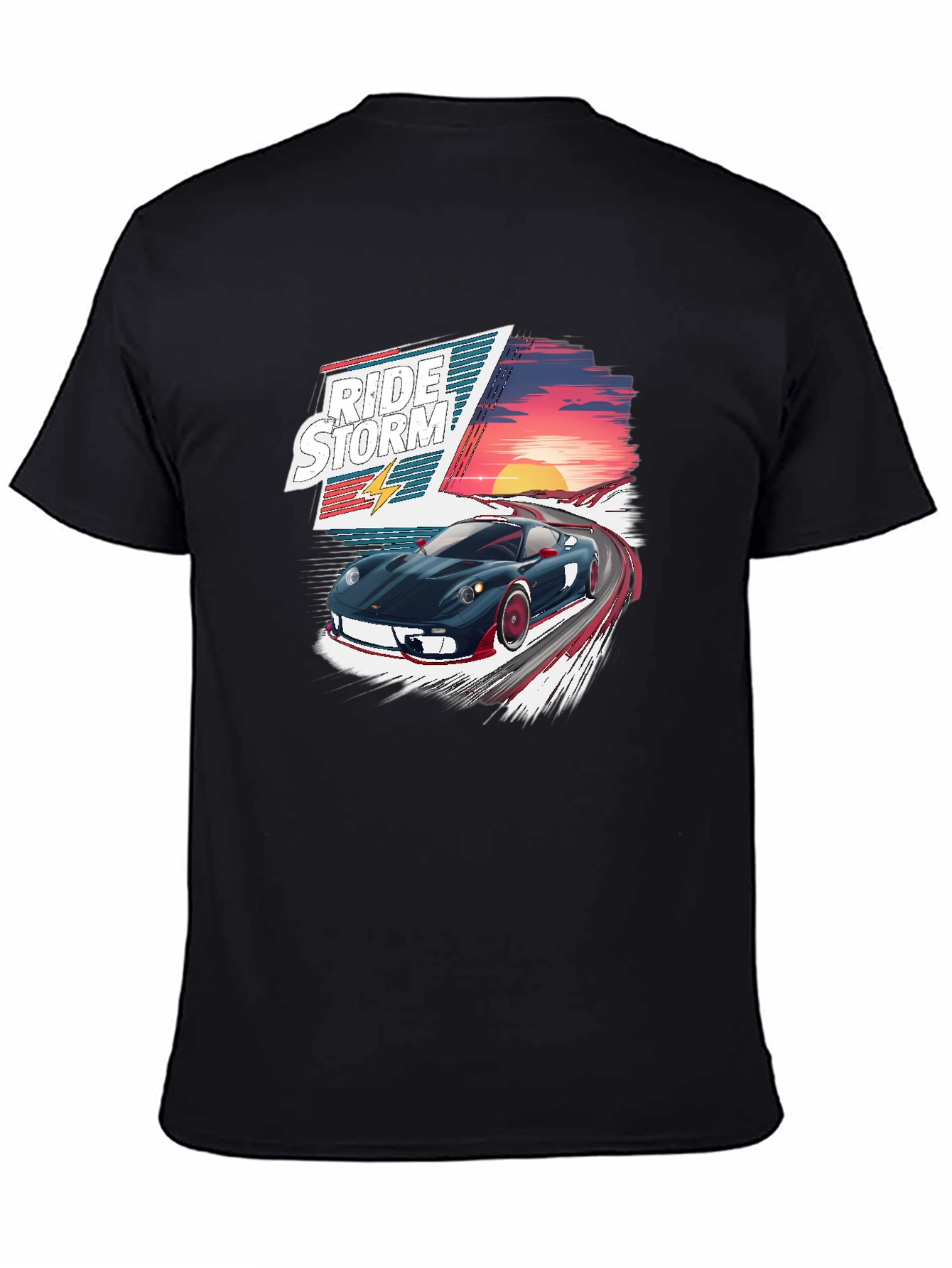 Ride the Storm Black Graphic T-Shirt