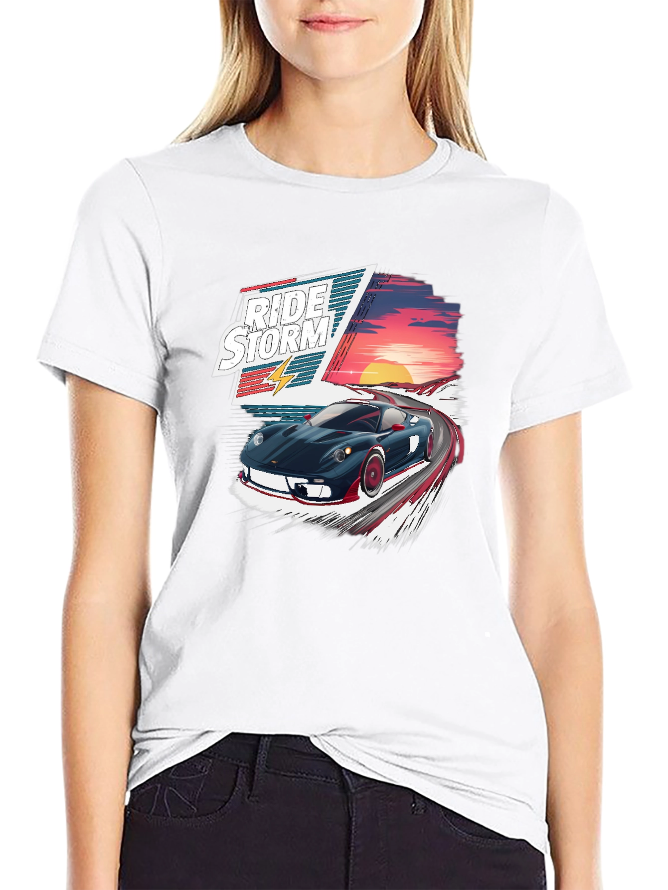 Ride the Storm Black Graphic T-Shirt