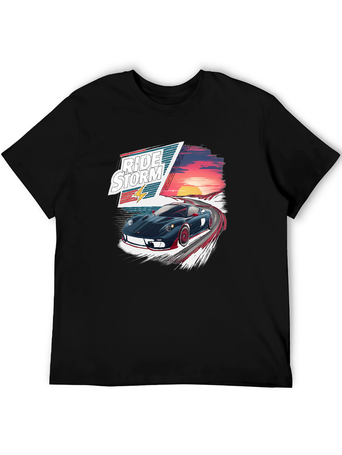 Ride the Storm Black Graphic T-Shirt