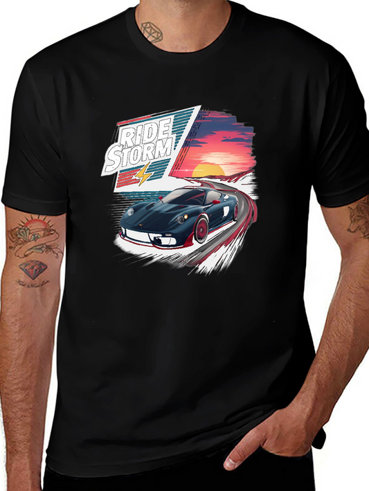 Ride the Storm Black Graphic T-Shirt