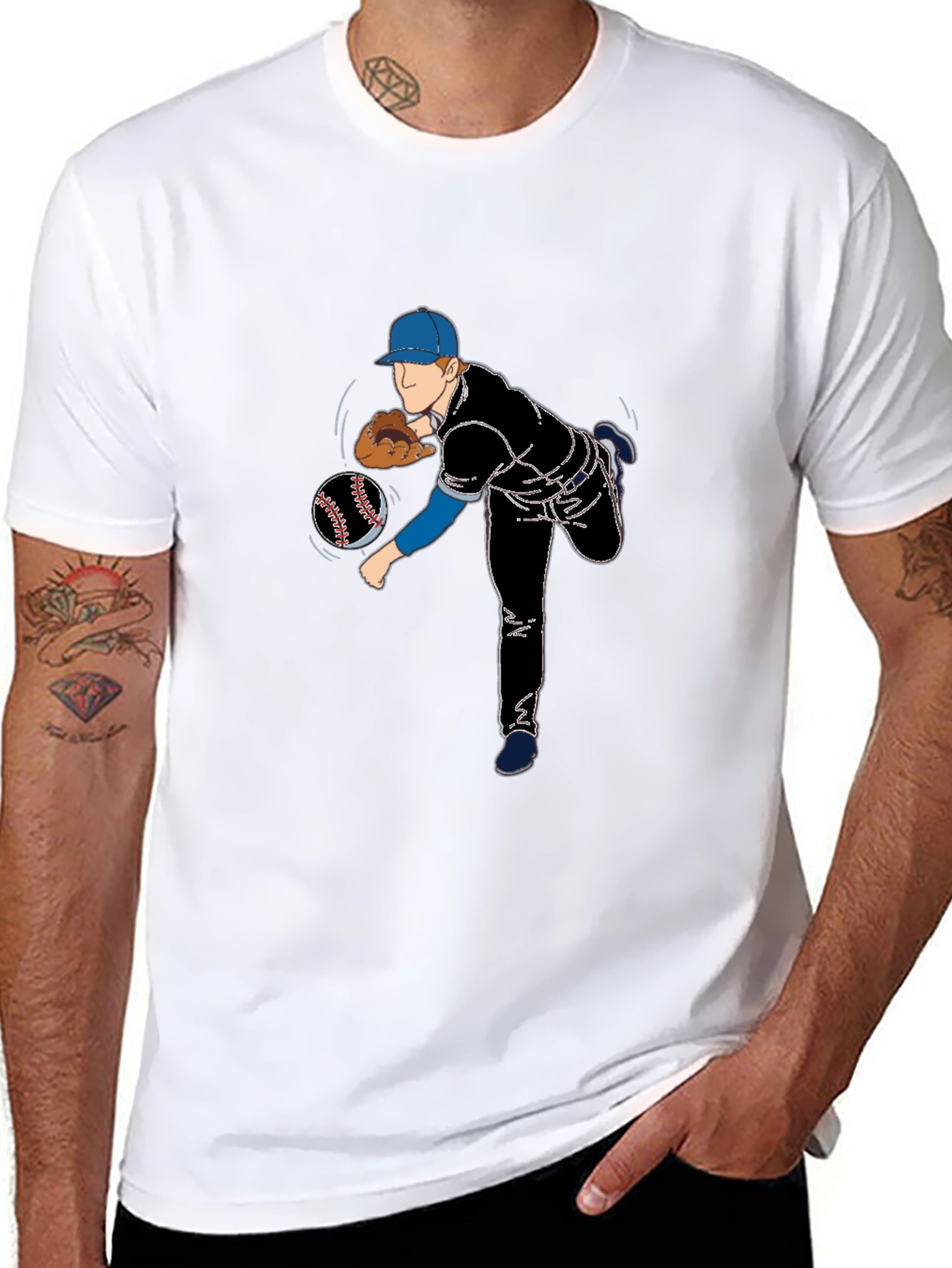 Baseball Pitcher Graphic T-Shirt