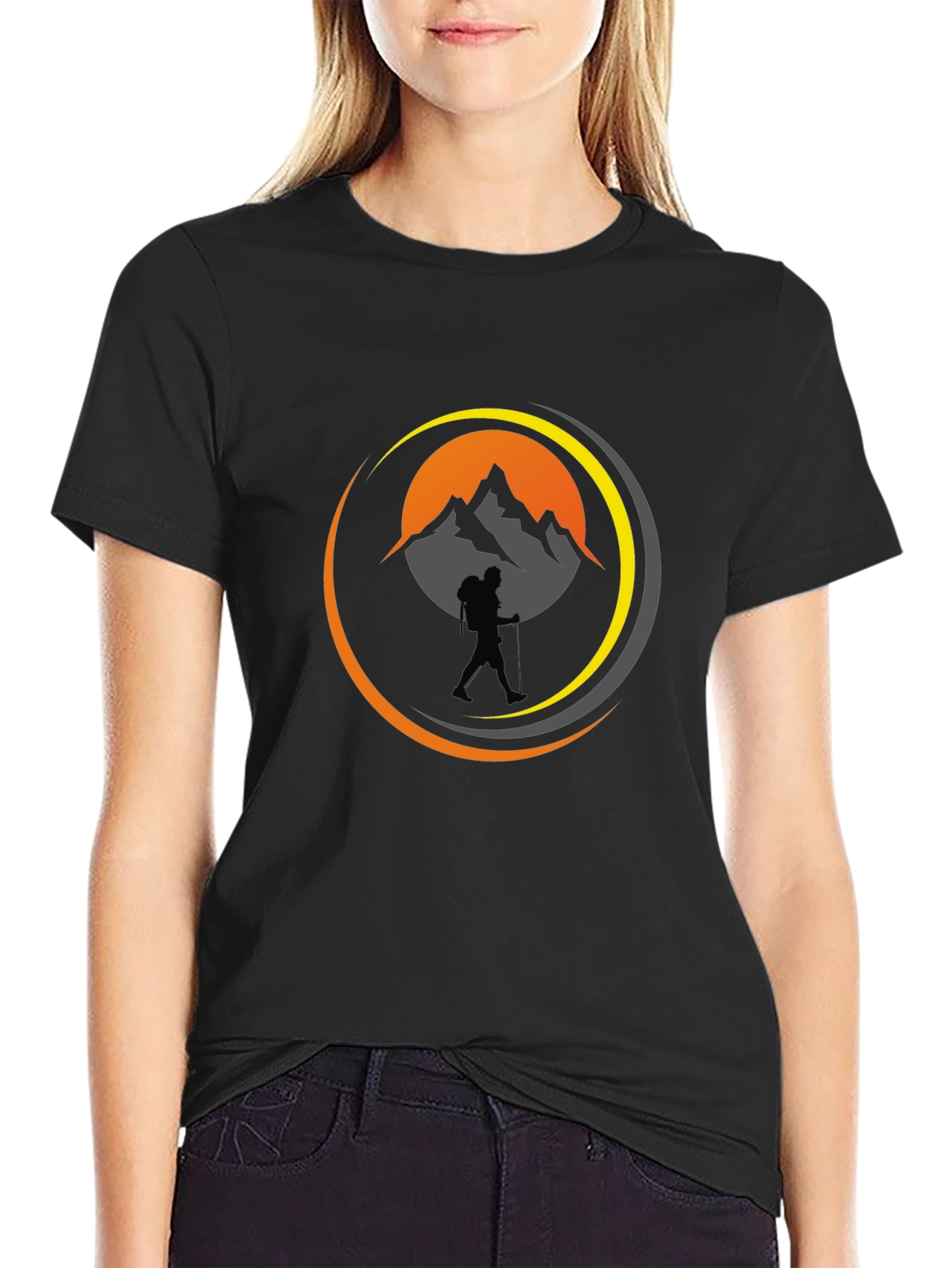 Mountain Hiker Graphic Tee - Black