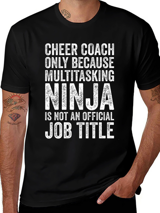 Cheer Coach Ninja Graphic Tee - Funny Job Title T-Shirt