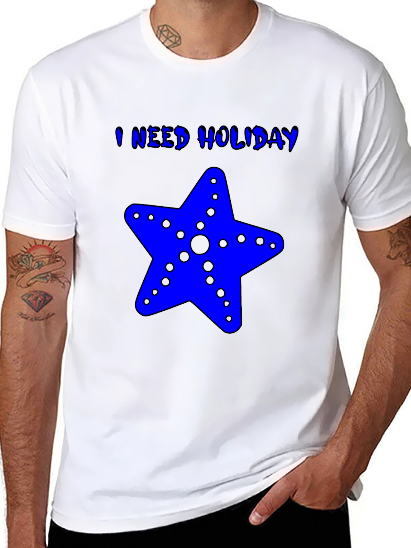 I Need Holiday Blue Starfish Graphic T-Shirt