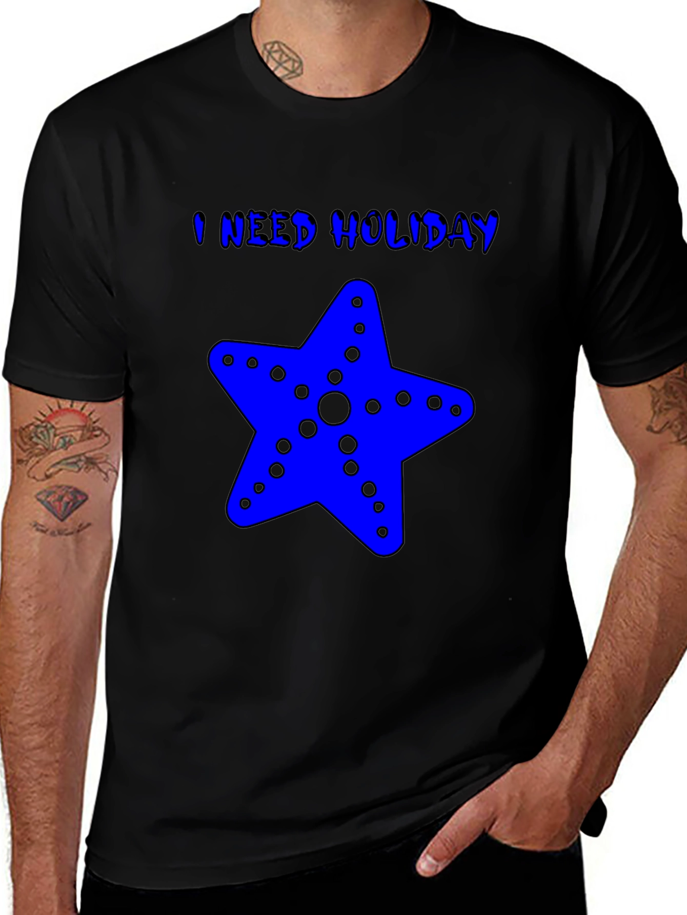 I Need Holiday Blue Starfish Graphic T-Shirt