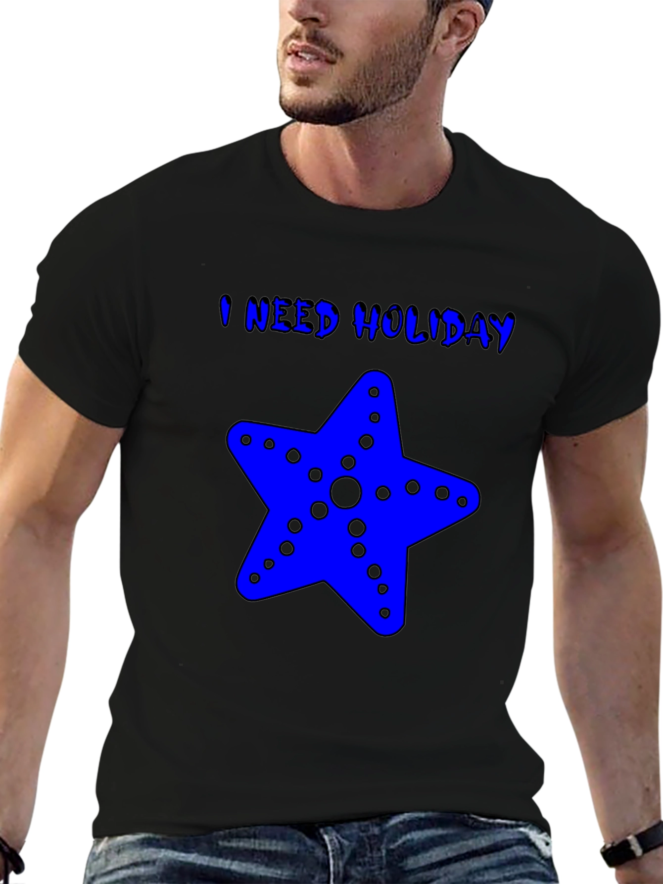 I Need Holiday Blue Starfish Graphic T-Shirt