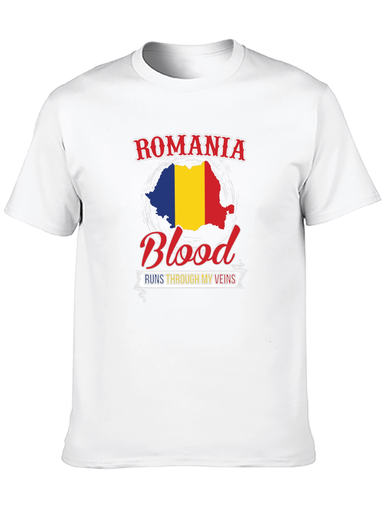 Romania Blood Runs Through My Veins Black T-Shirt