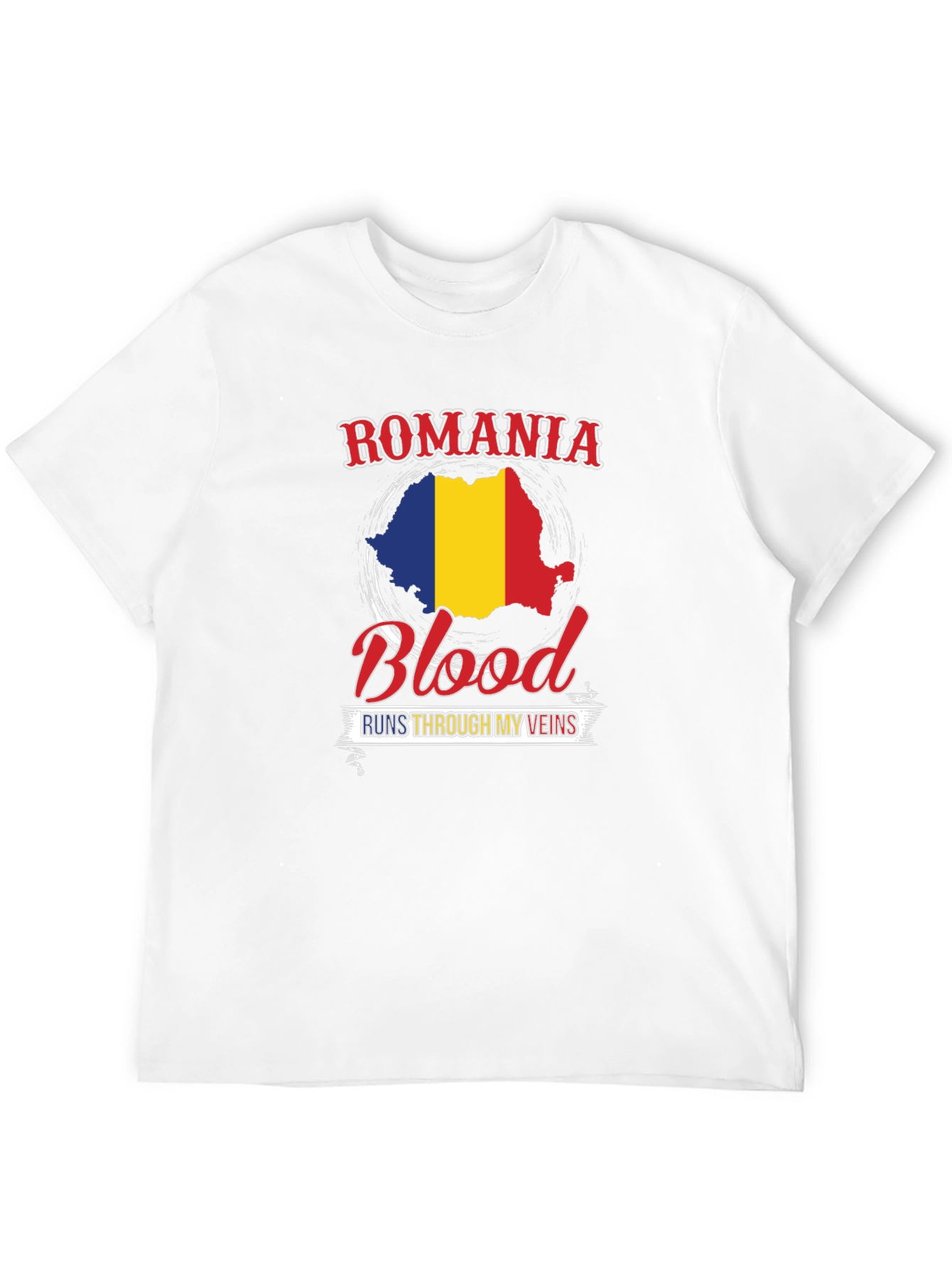Romania Blood Runs Through My Veins Black T-Shirt