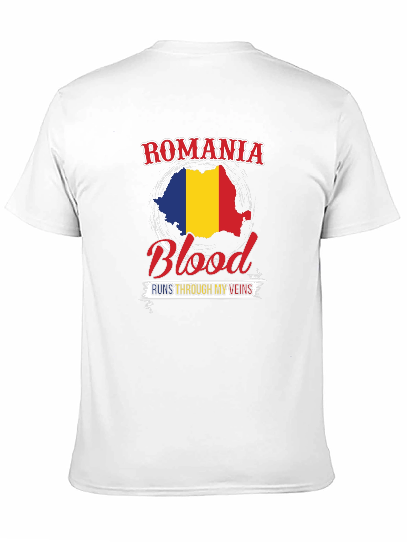 Romania Blood Runs Through My Veins Black T-Shirt