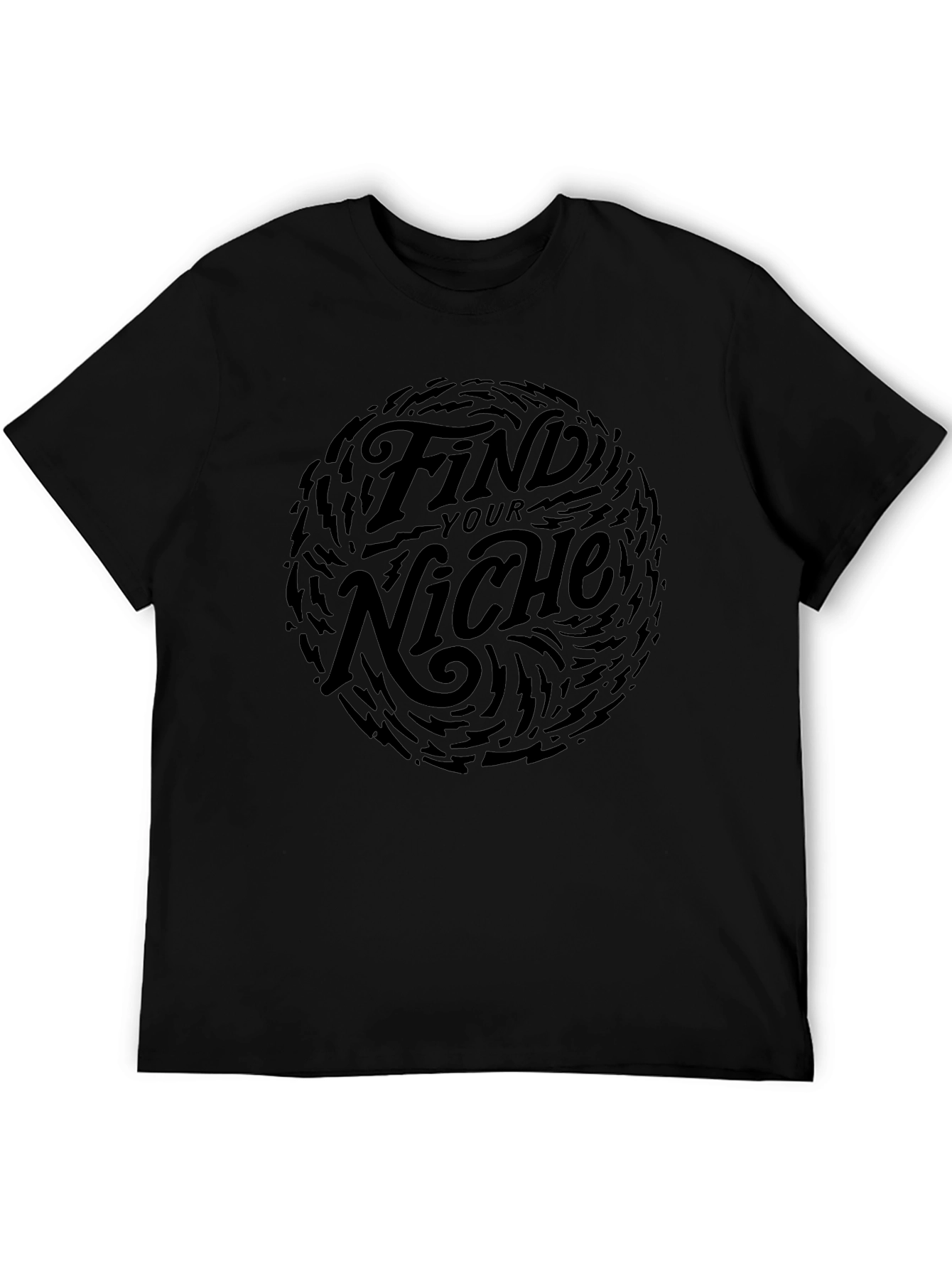 Find Your Niche Graphic Tee - Stylish Black T-Shirt