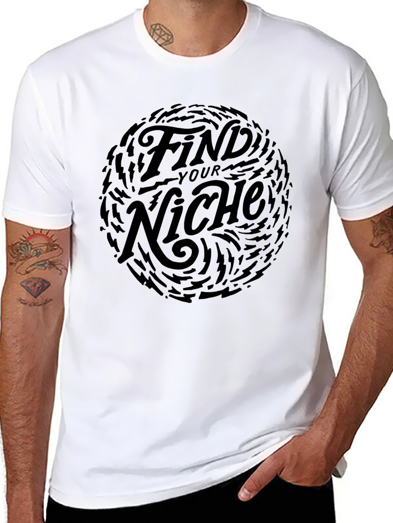 Find Your Niche Graphic Tee - Stylish Black T-Shirt