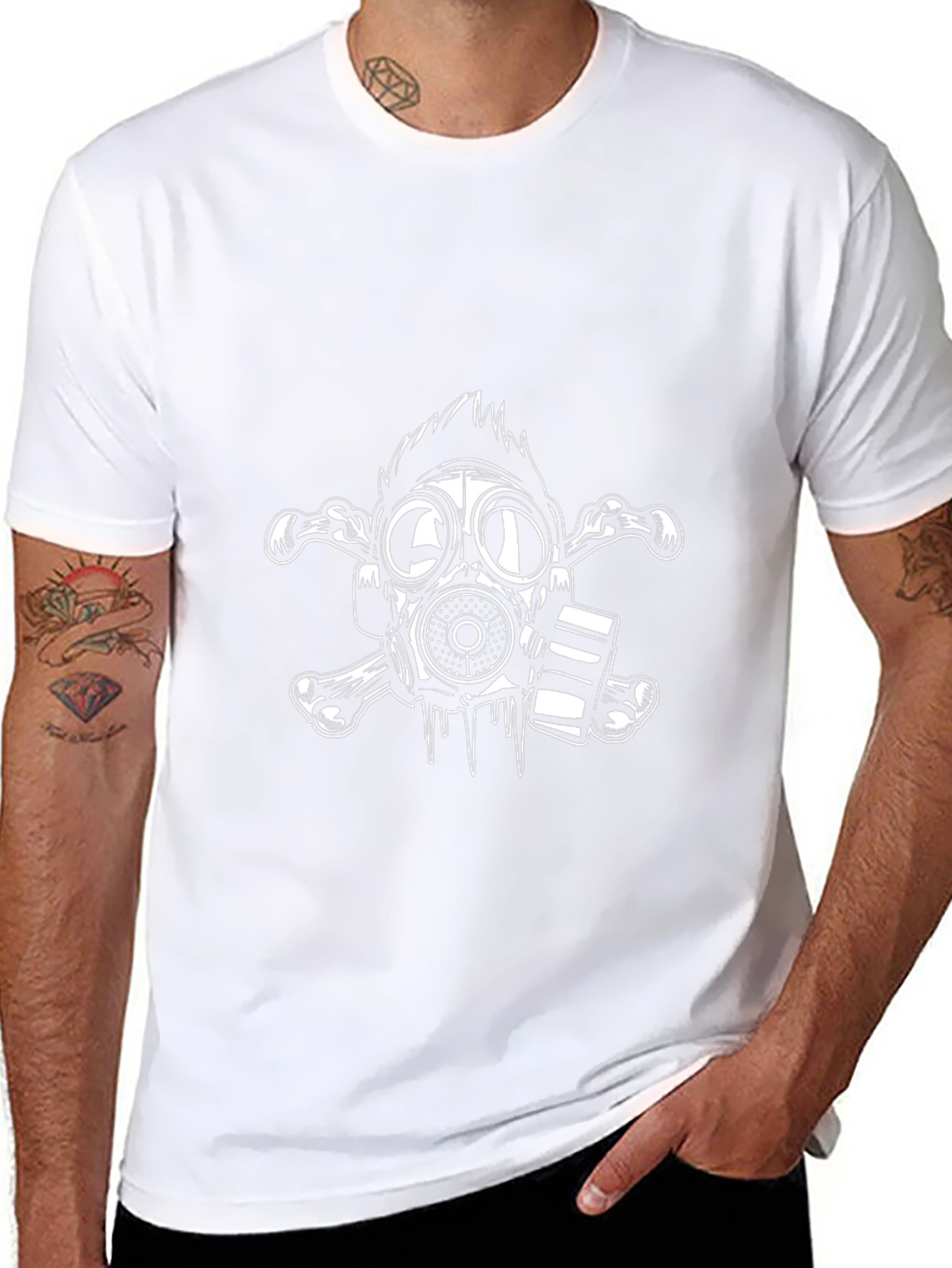 Gas Mask & Bones Graphic Tee