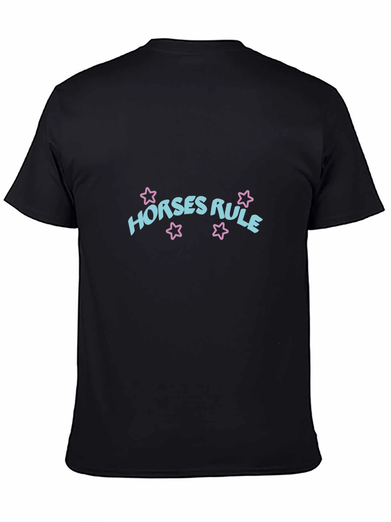 Horses Rule Graphic T-Shirt - Black Cotton Tee