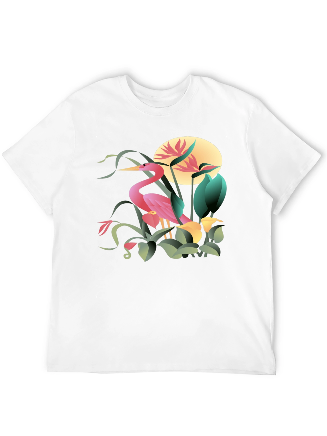 Tropical Heron Graphic T-Shirt