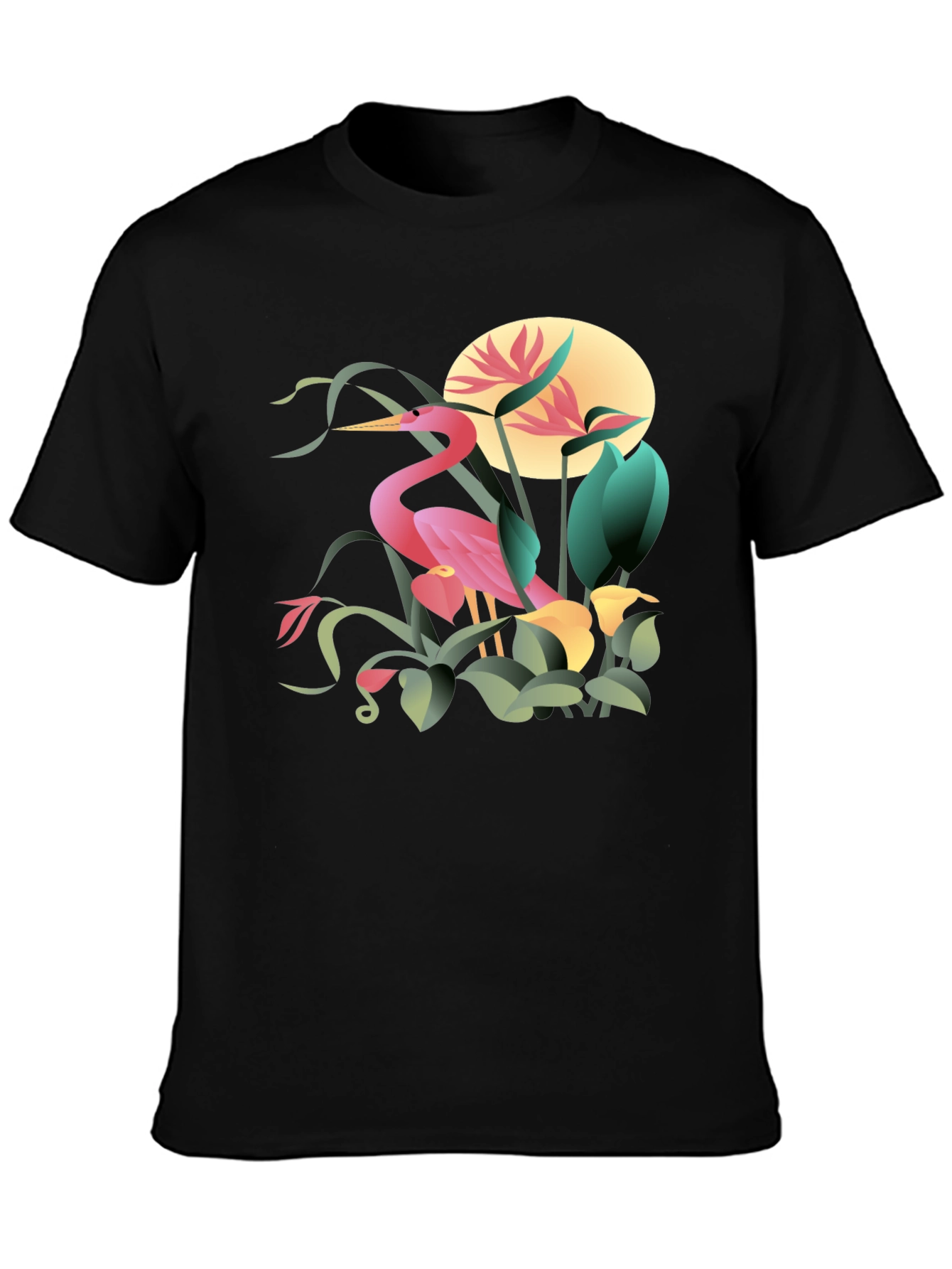 Tropical Heron Graphic T-Shirt