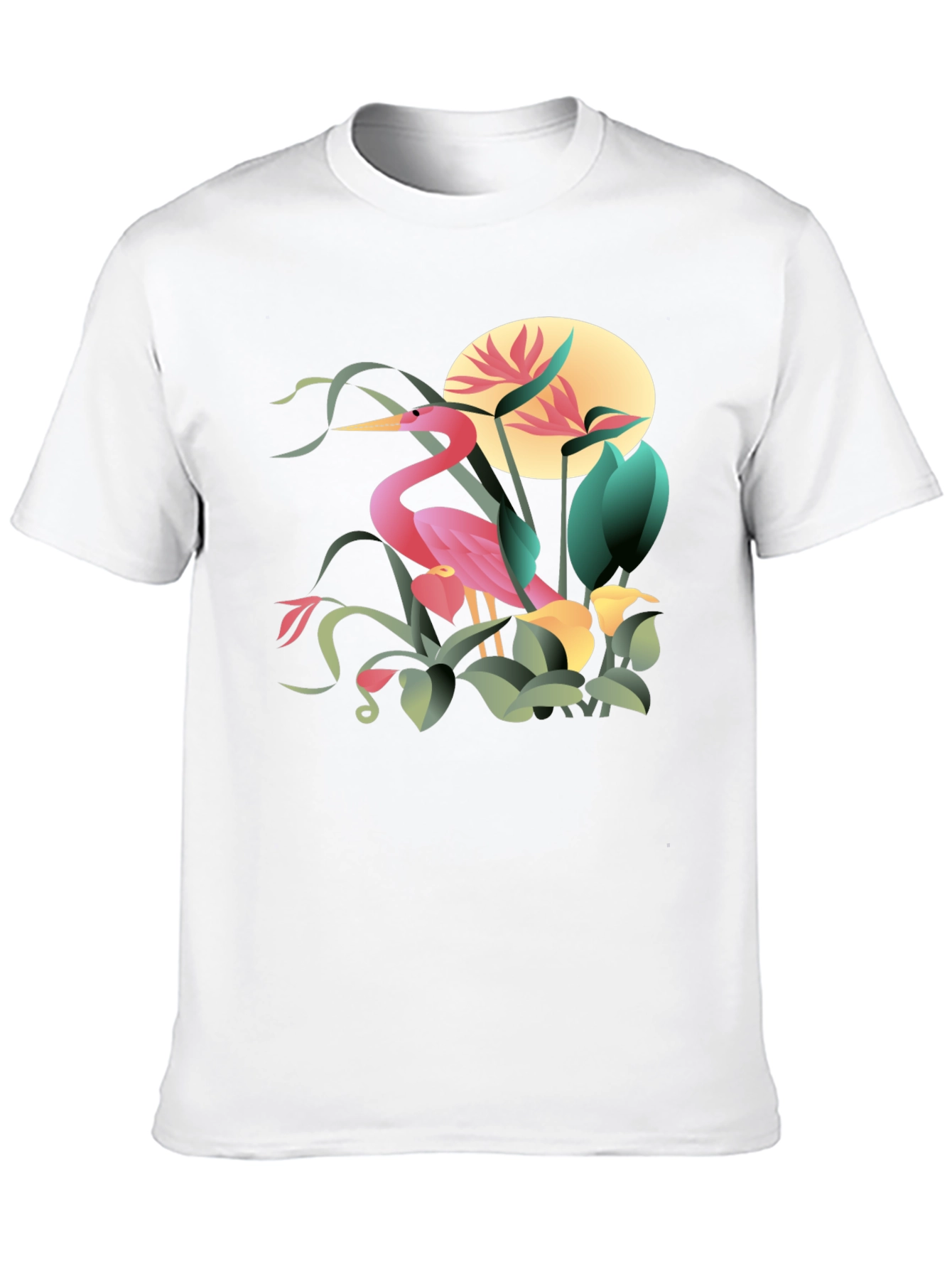 Tropical Heron Graphic T-Shirt
