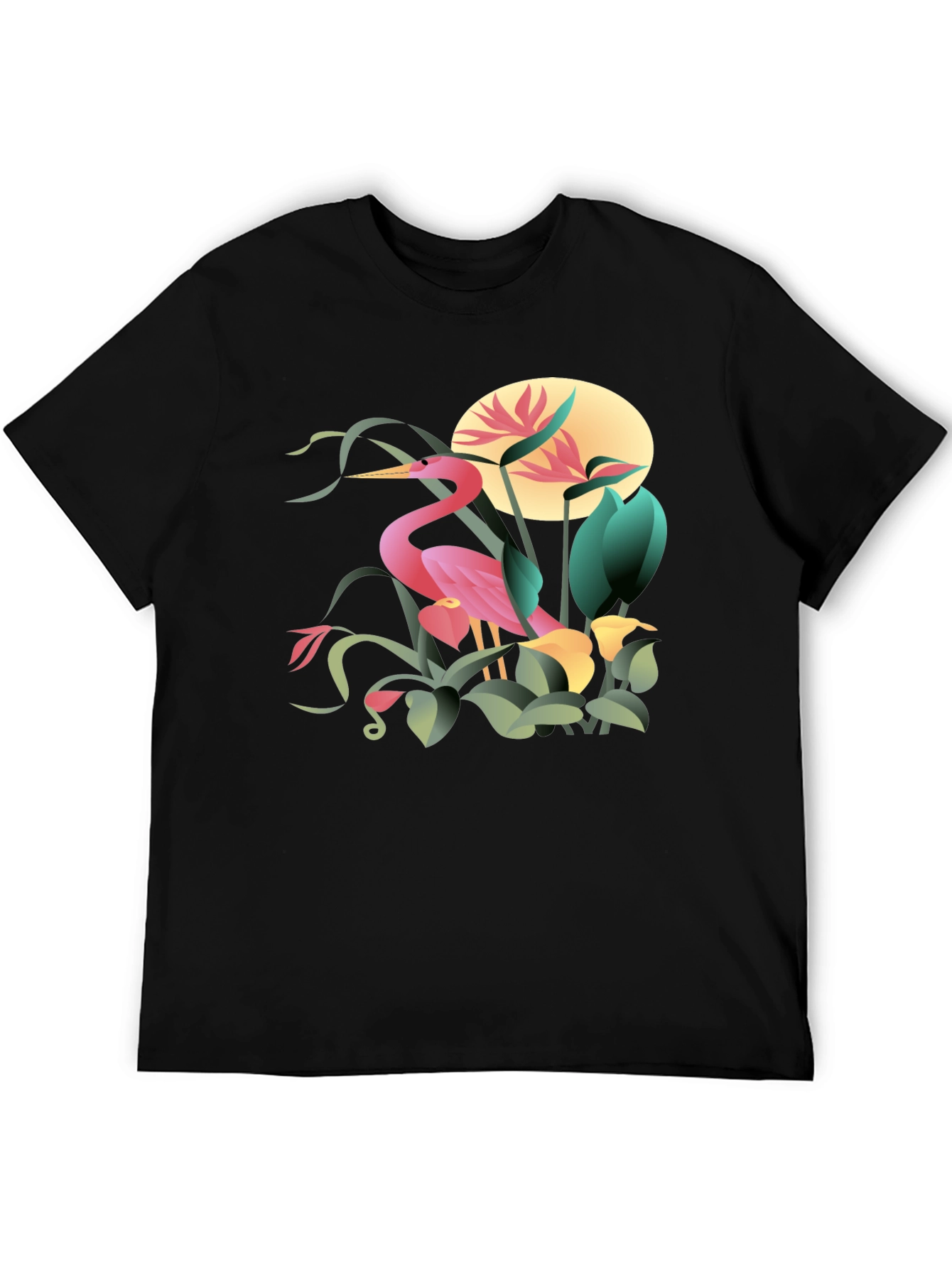 Tropical Heron Graphic T-Shirt