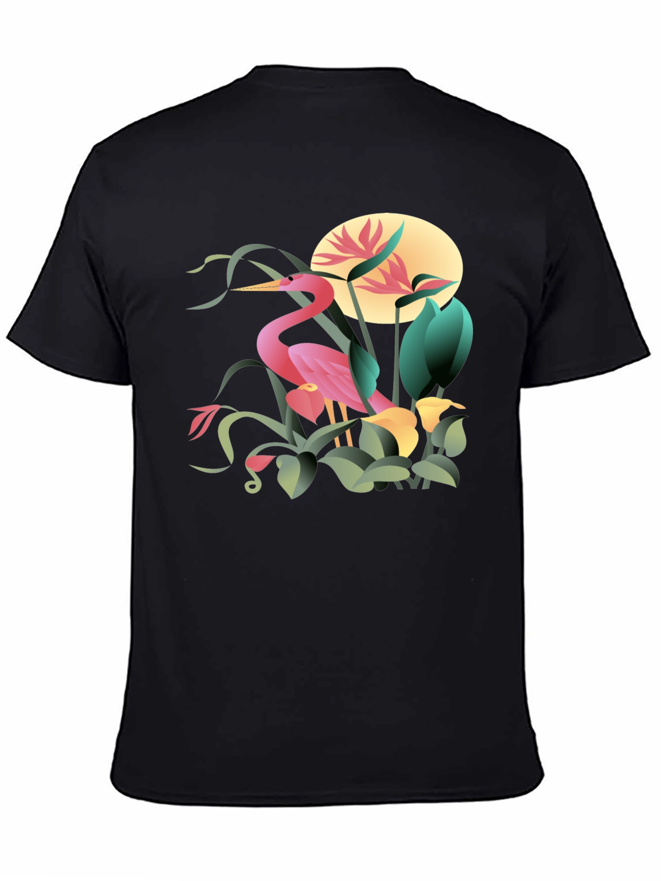 Tropical Heron Graphic T-Shirt