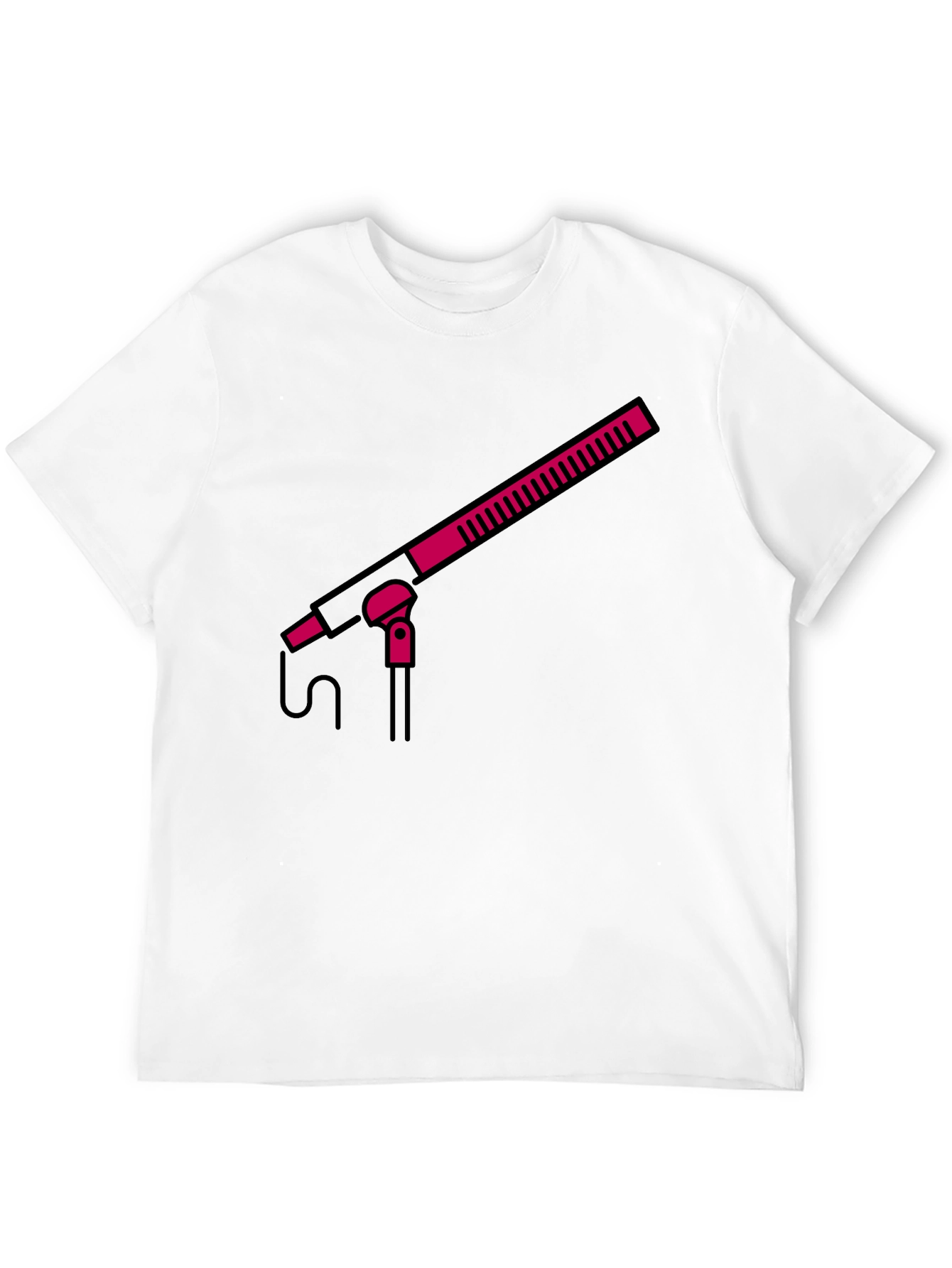 Boom Mic Graphic Tee - Black Crew Neck Shirt