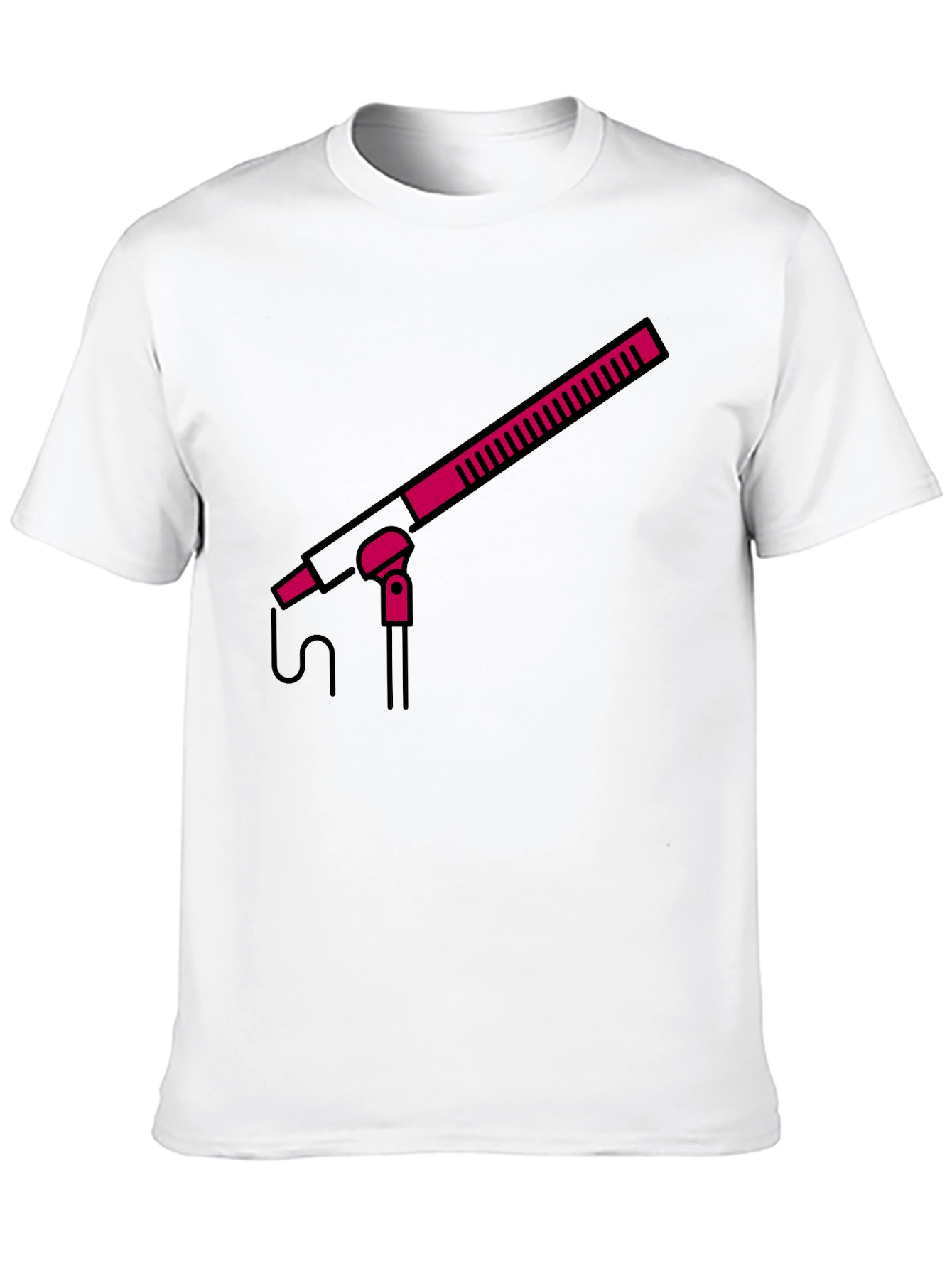 Boom Mic Graphic Tee - Black Crew Neck Shirt