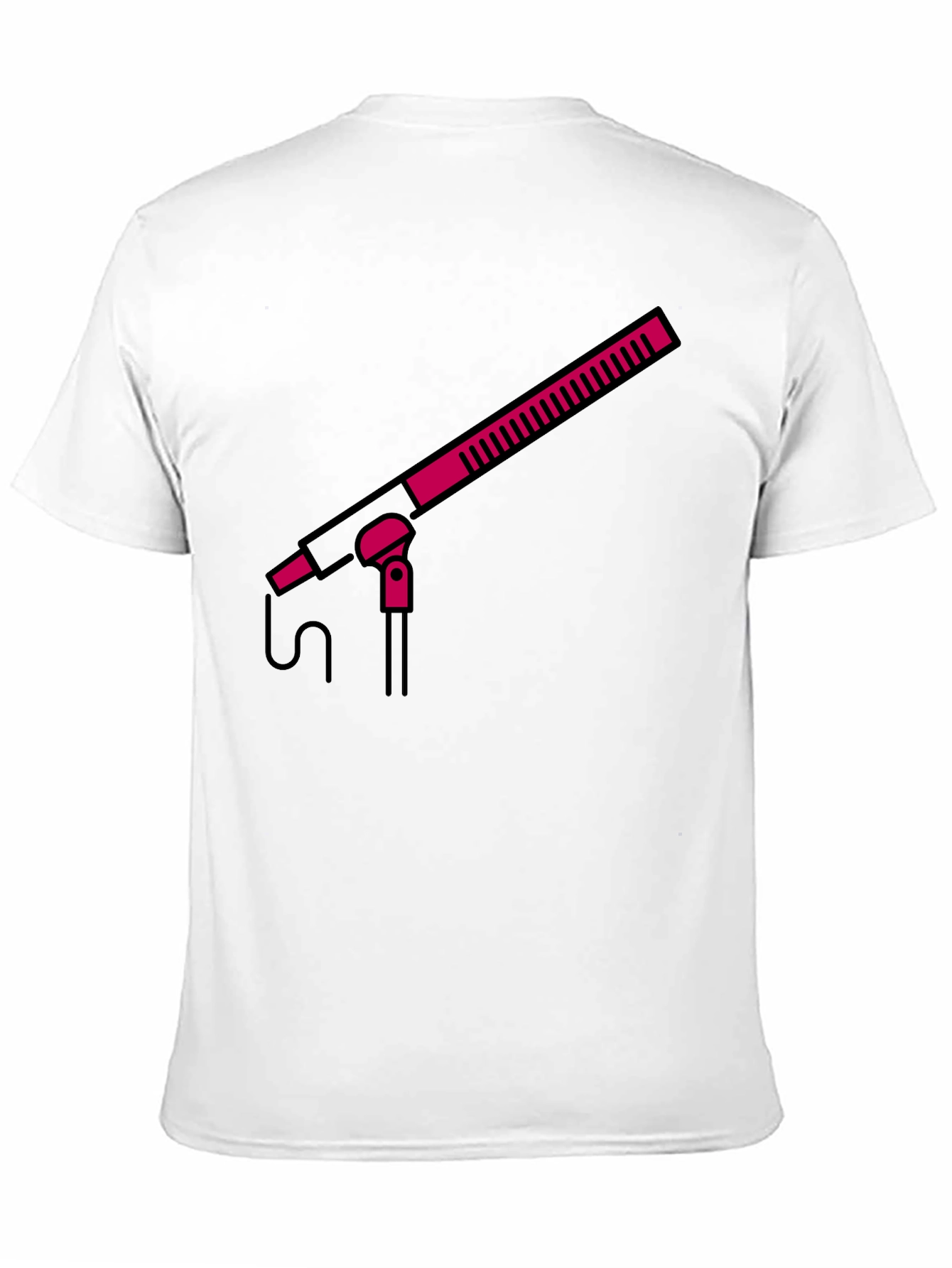 Boom Mic Graphic Tee - Black Crew Neck Shirt