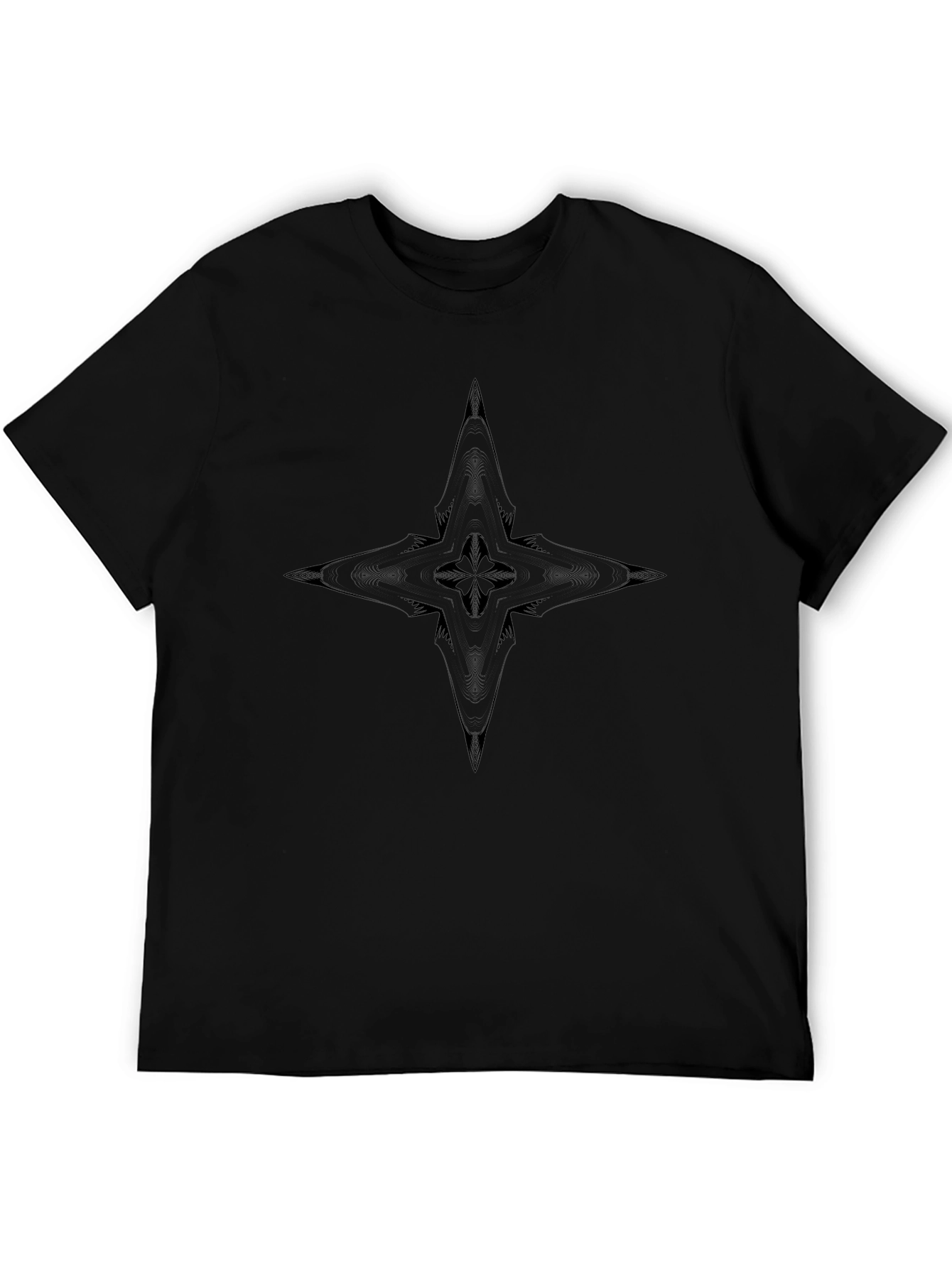 Abstract Star Graphic Black T-Shirt