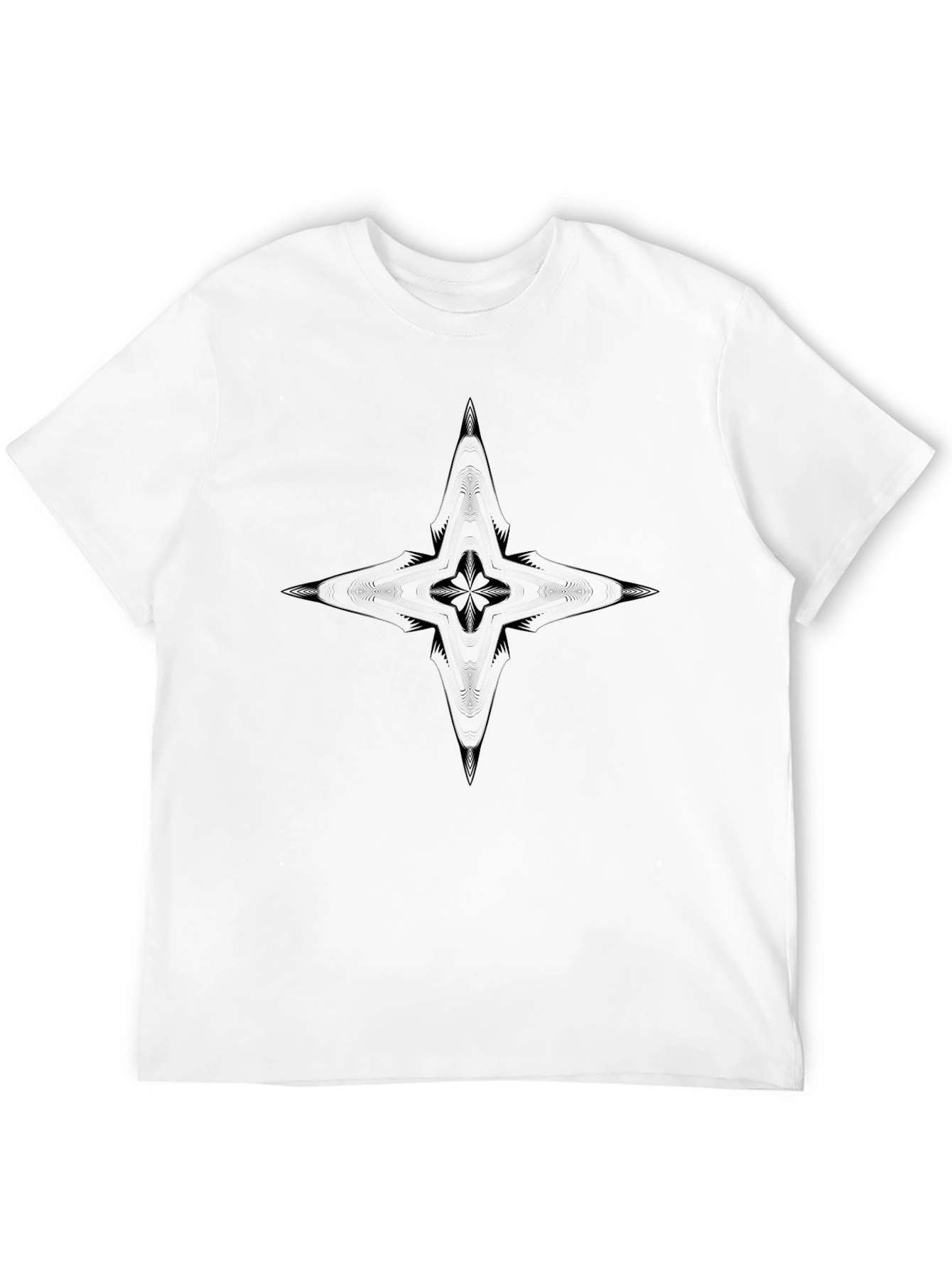 Abstract Star Graphic Black T-Shirt