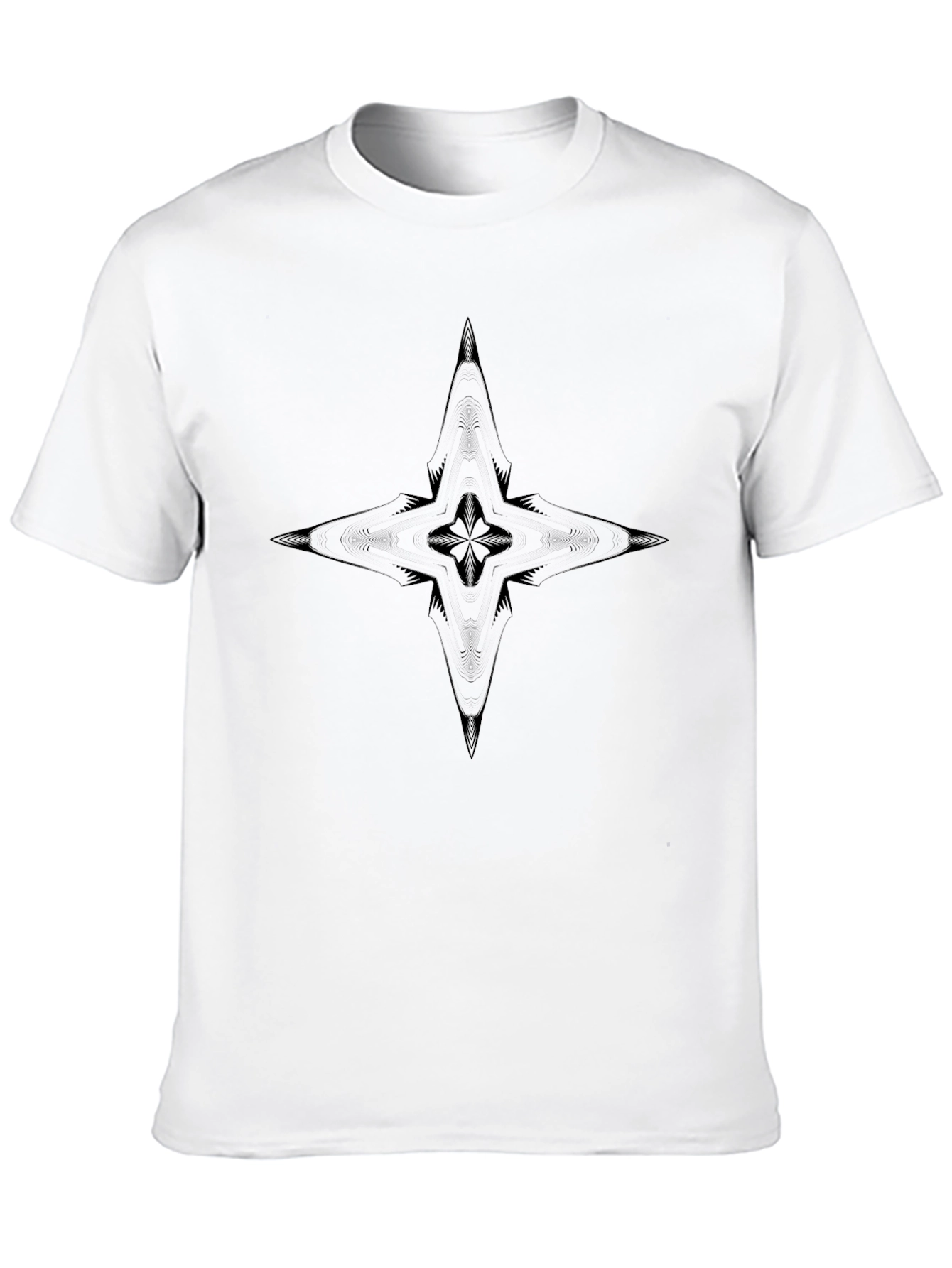 Abstract Star Graphic Black T-Shirt