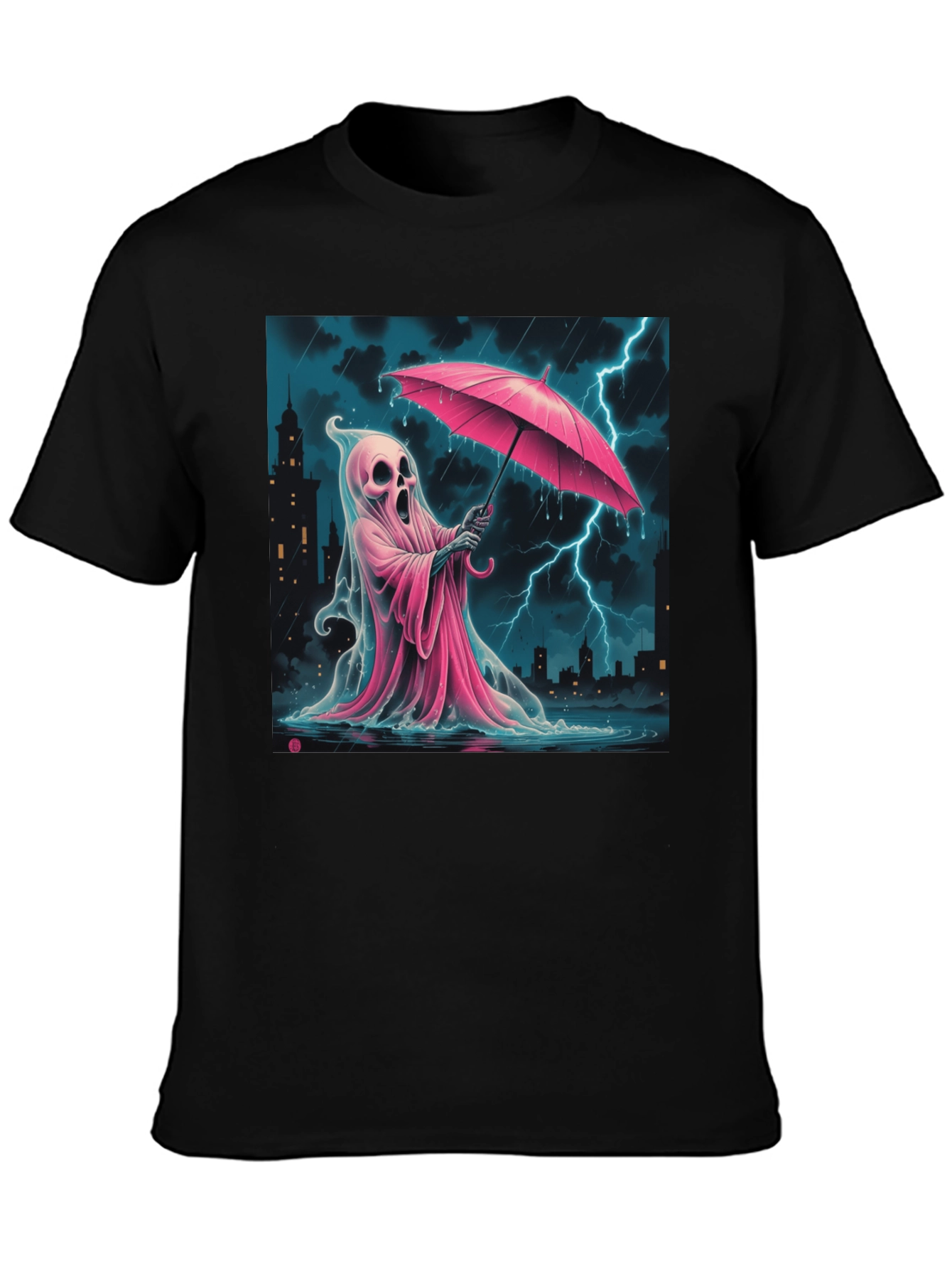 Ghostly Pink Umbrella T-Shirt