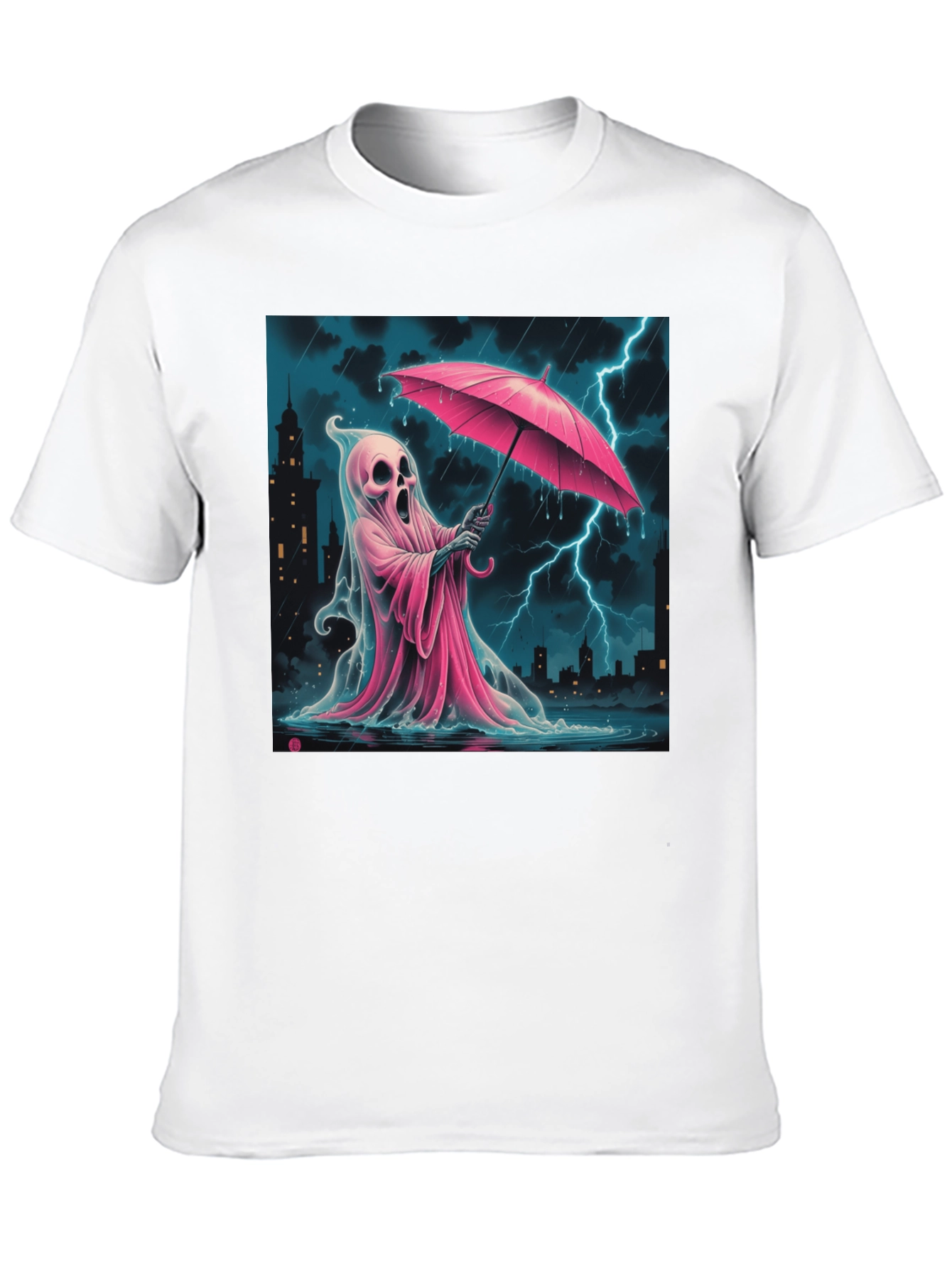 Ghostly Pink Umbrella T-Shirt