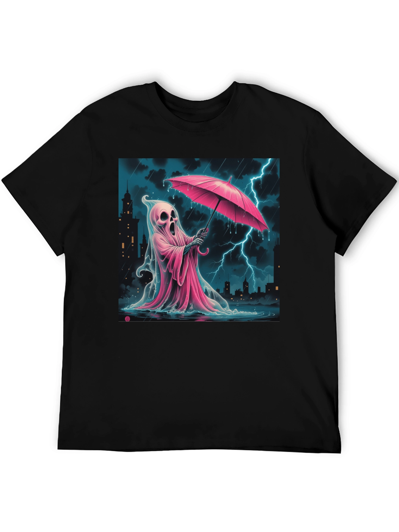 Ghostly Pink Umbrella T-Shirt
