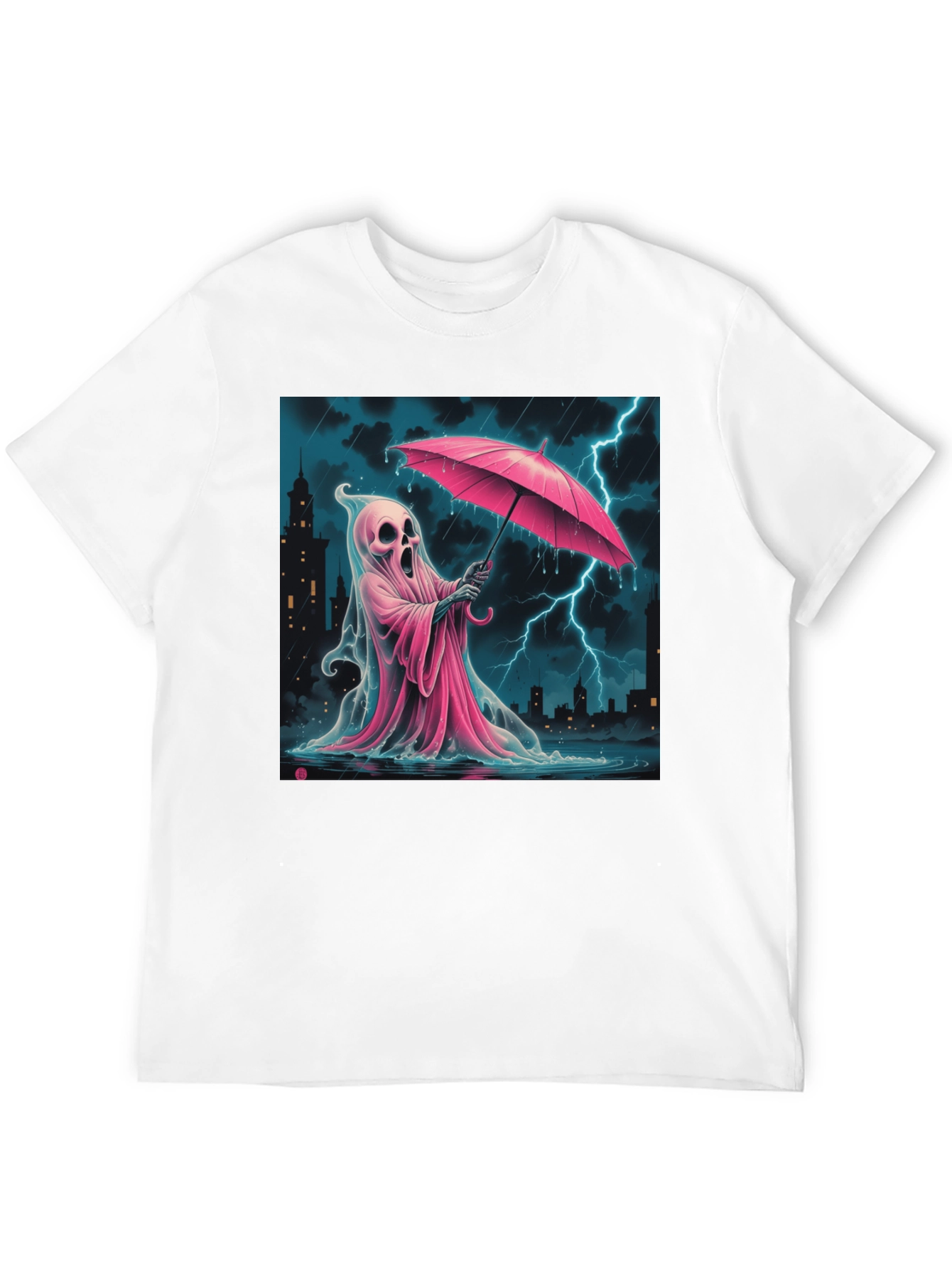 Ghostly Pink Umbrella T-Shirt